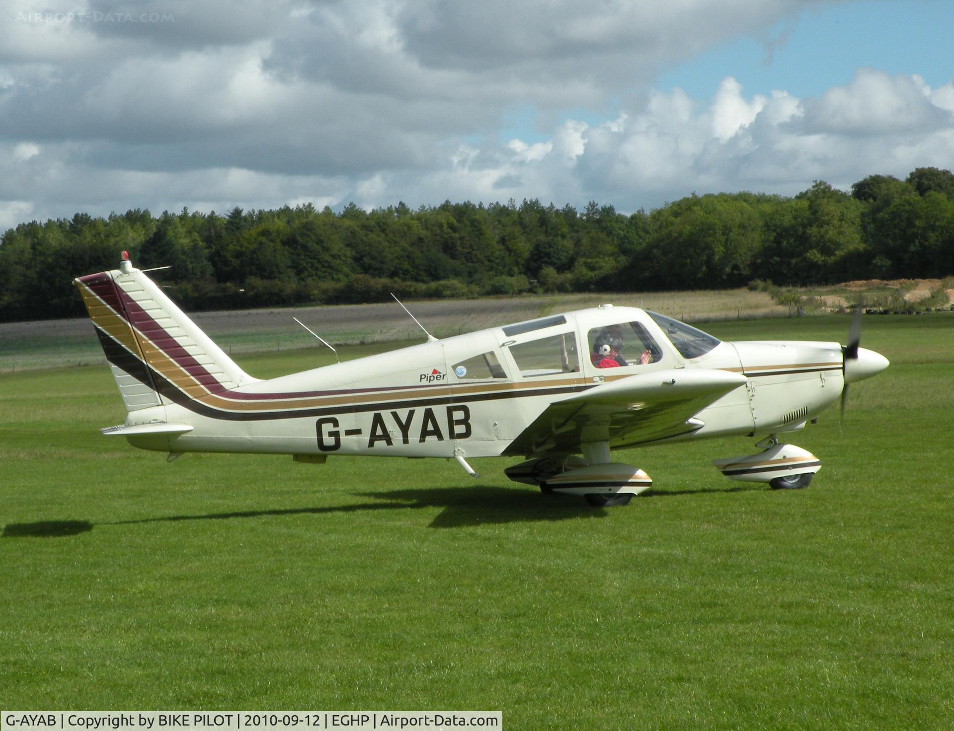 G-AYAB, 1970 Piper PA-28-180 Cherokee C/N 28-5804, Cherokee from a batch that had cabin roof windows
