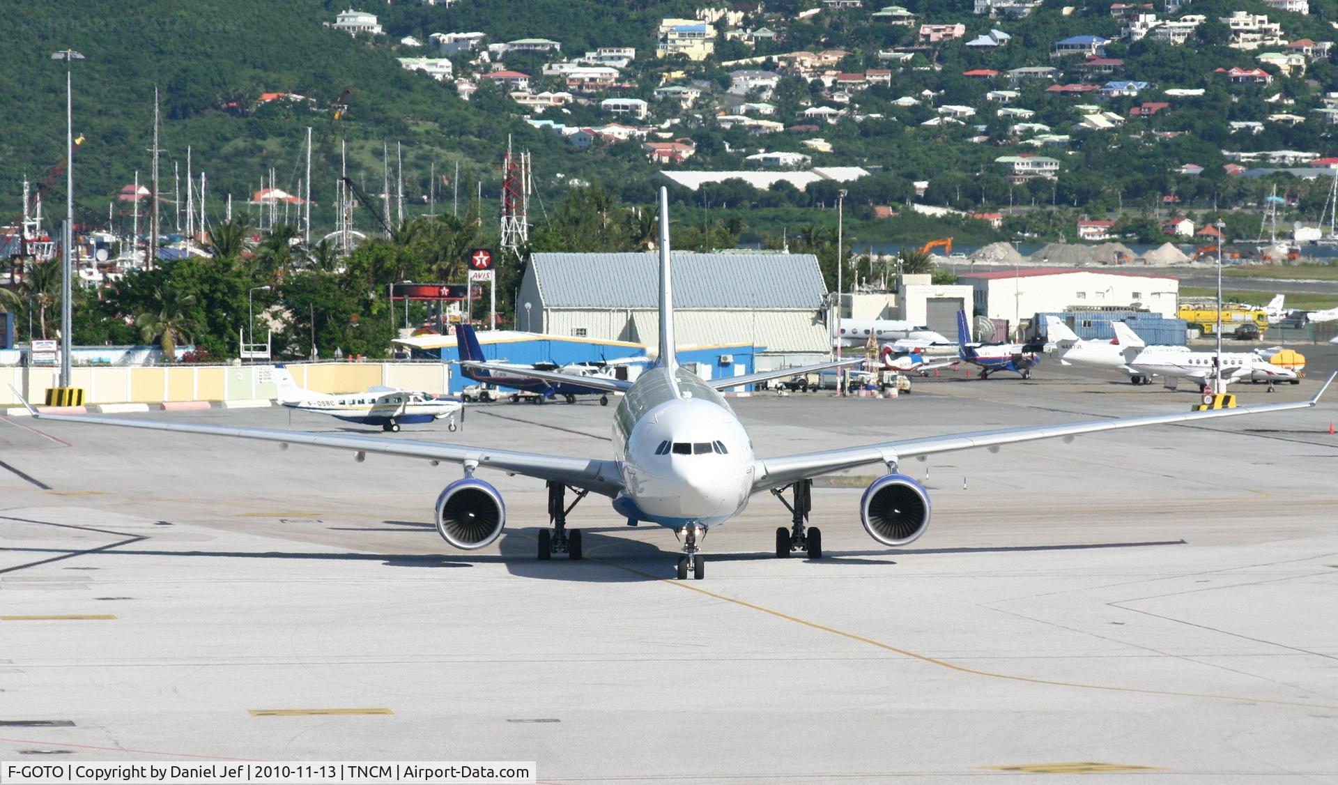 F-GOTO, 2009 Airbus A330-323X C/N 1021, Air Caraibes taxing to the gates at TNCM