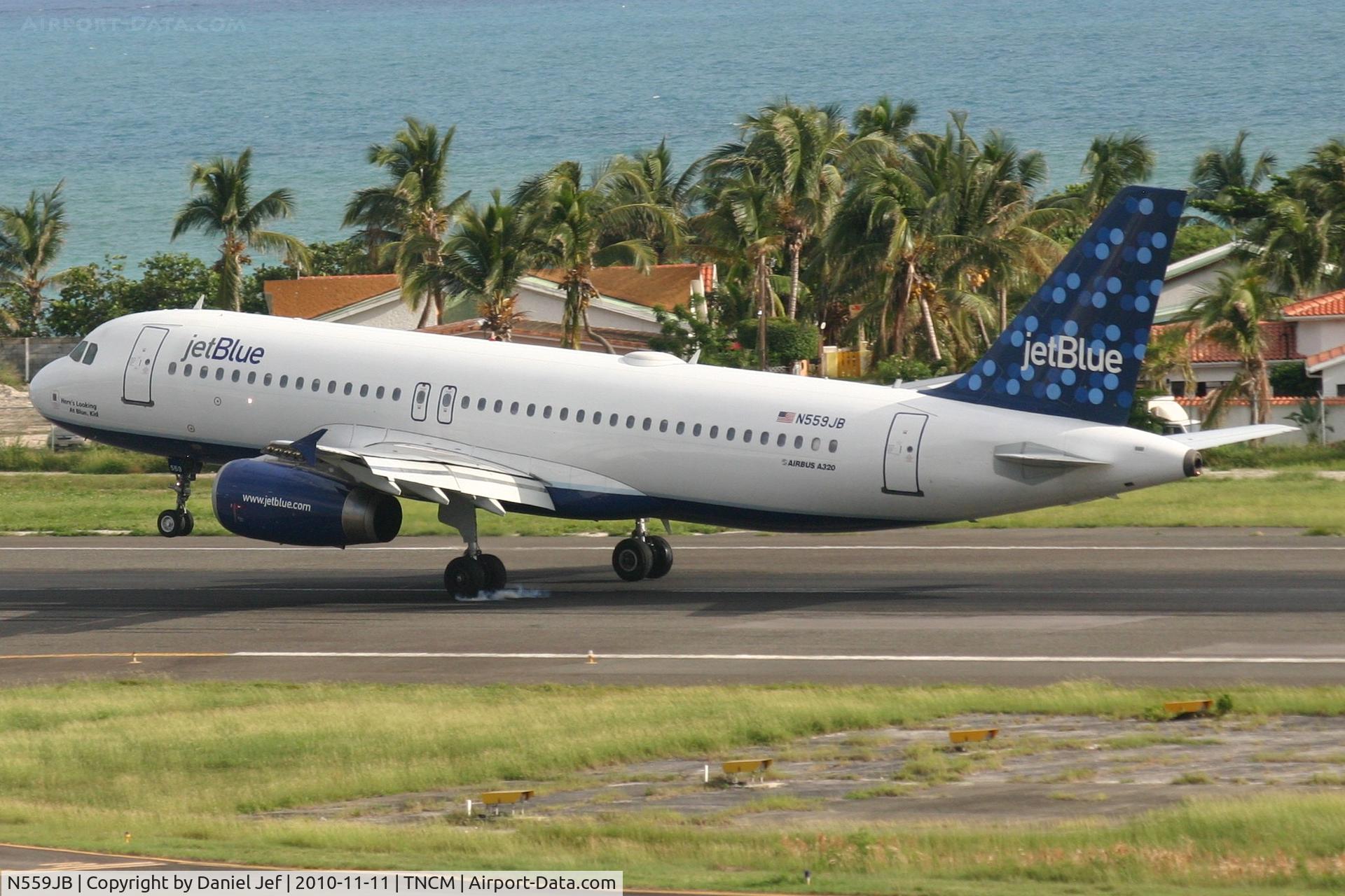 N559JB, 2003 Airbus A320-232 C/N 1917, Jet Blue N559JB landing at TNCM