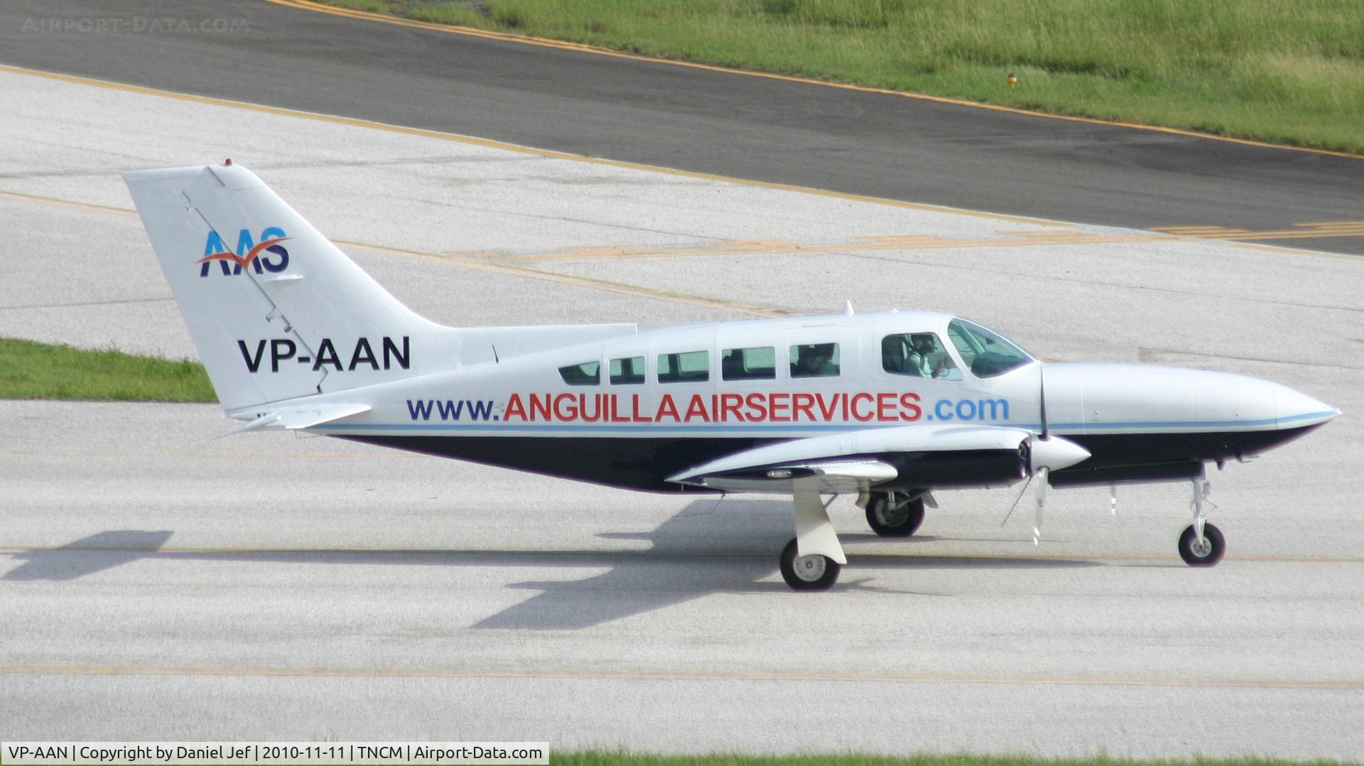 VP-AAN, 1979 Cessna 402C Businessliner C/N 402C0029, VP-AAN carrying it's new paint colors