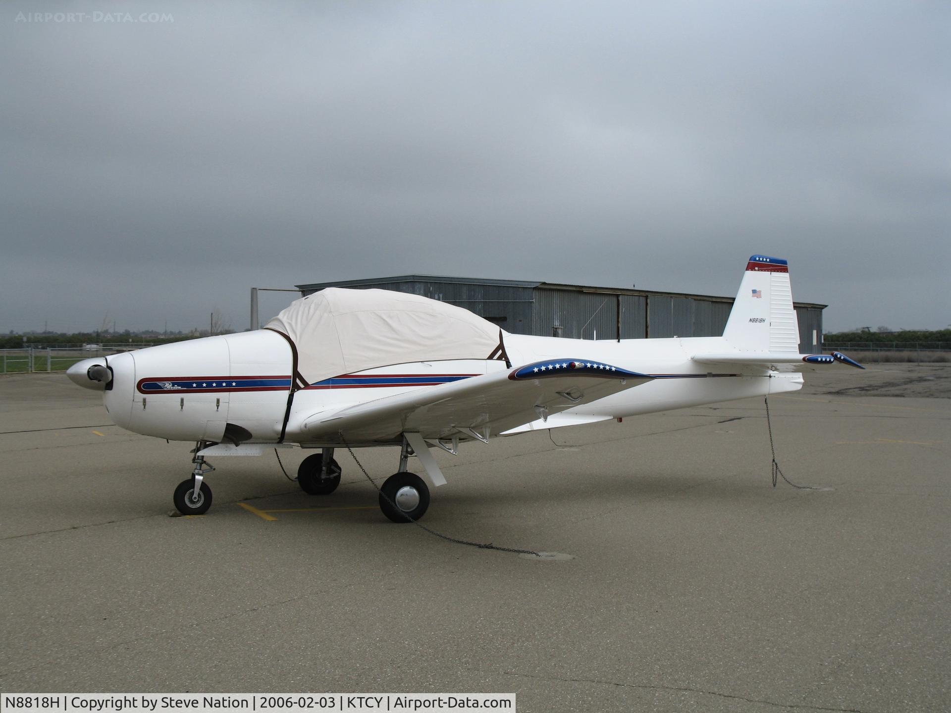 N8818H, 1947 North American Navion C/N NAV-4-818, 1947 North american Navion with cockpit cover @ Tracy Municipal Airport, CA home base (to new owner in Washington state in Aug 2007)