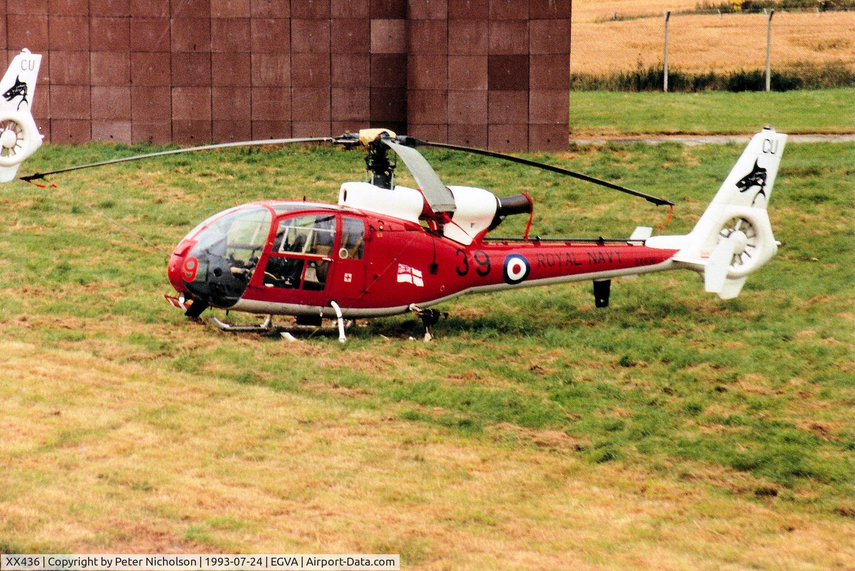 XX436, 1976 Westland SA-341C Gazelle HT2 C/N WA1402, Gazelle HT.2, callsign Condor, of 705 Squadron at the 1993 Intnl Air Tattoo at RAF Fairford.