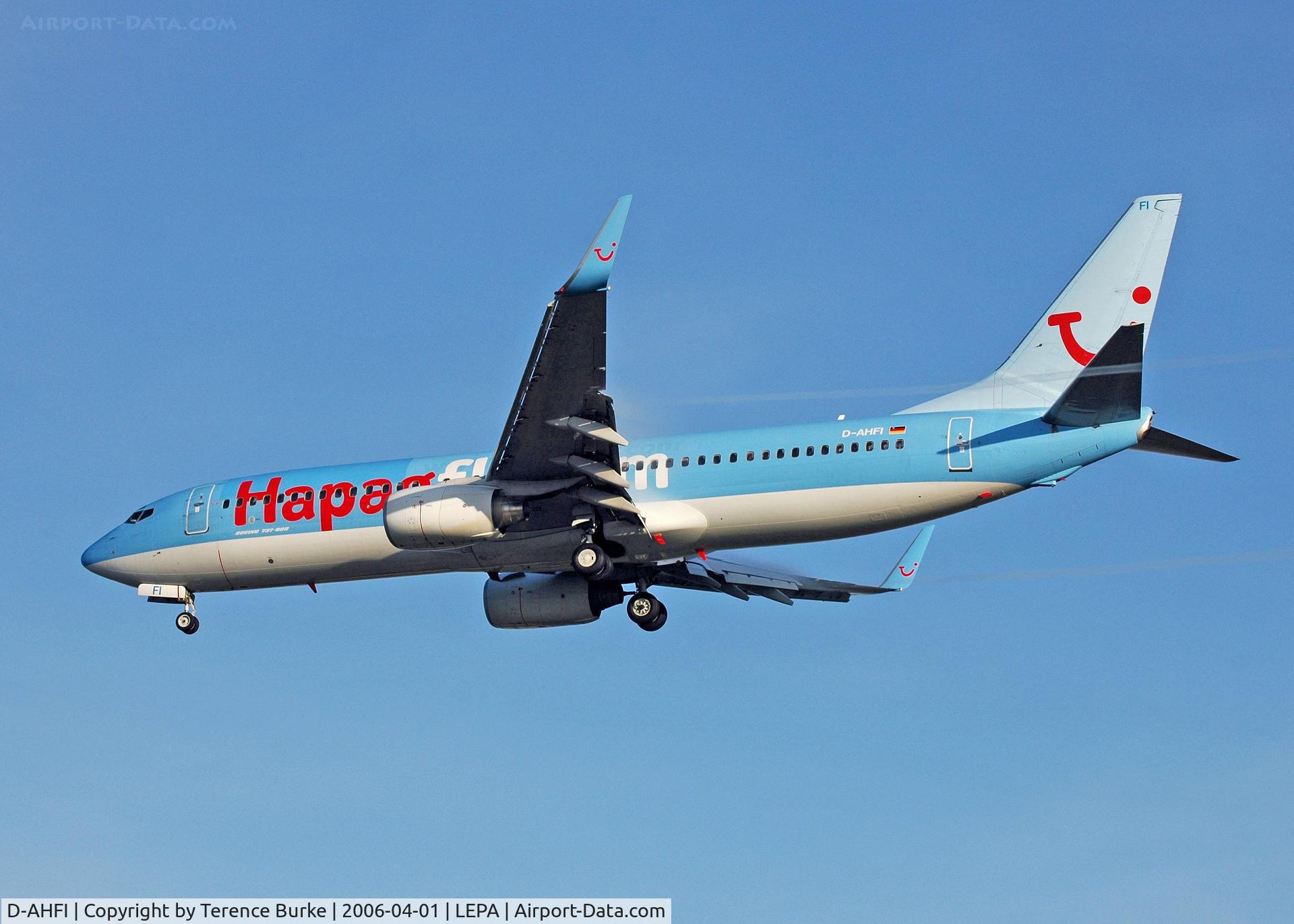 D-AHFI, 1999 Boeing 737-8K5 C/N 27984, Early morning Palma Airport, April 2006