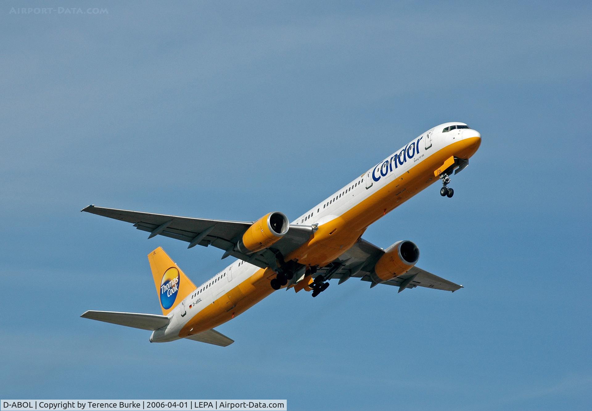 D-ABOL, 2000 Boeing 757-330 C/N 29021, Climb out, Palma Airport. April 2006