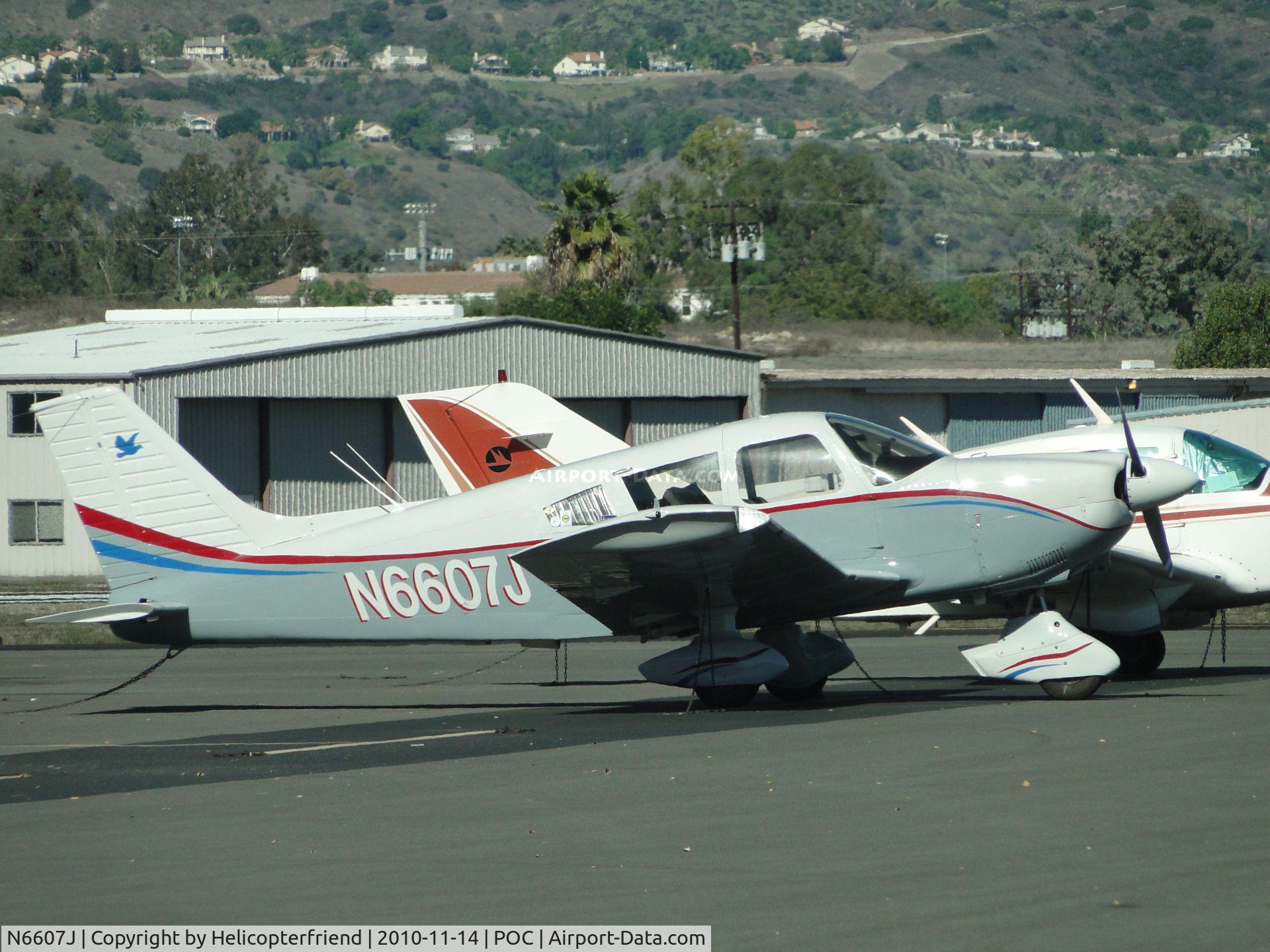 N6607J, 1968 Piper PA-28-180 C/N 28-5069, Parked in transient parking