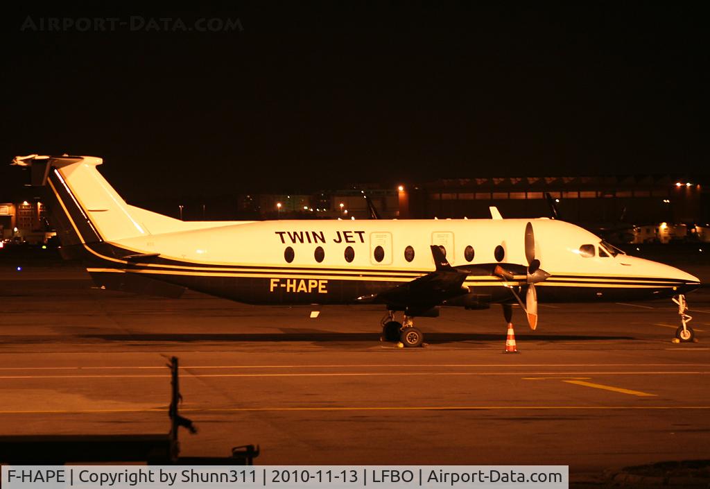 F-HAPE, 1999 Beech 1900D C/N UE-367, Parked at the Old Terminal and operated now by Twin Jet... Ex. Hex'Air / Pan Europeenne Air Service...