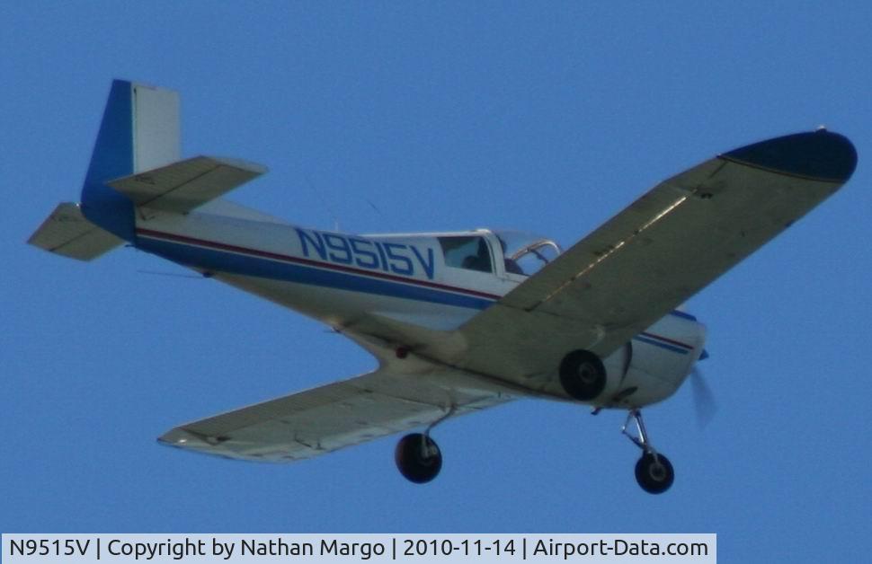 N9515V, 1969 Mooney M10 Cadet C/N 700005, Seen flying North over Ocean Beach Pier, San Diego, CA.