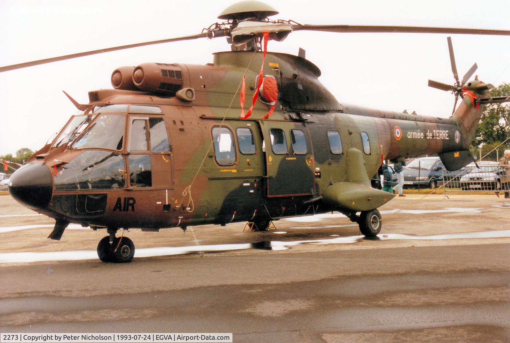 2273, Aérospatiale AS-532UL Cougar C/N 2273, AS.532UL Cougar of 4 RHCM French Army on display at the 1993 Intnl Air Tattoo at RAF Fairford.