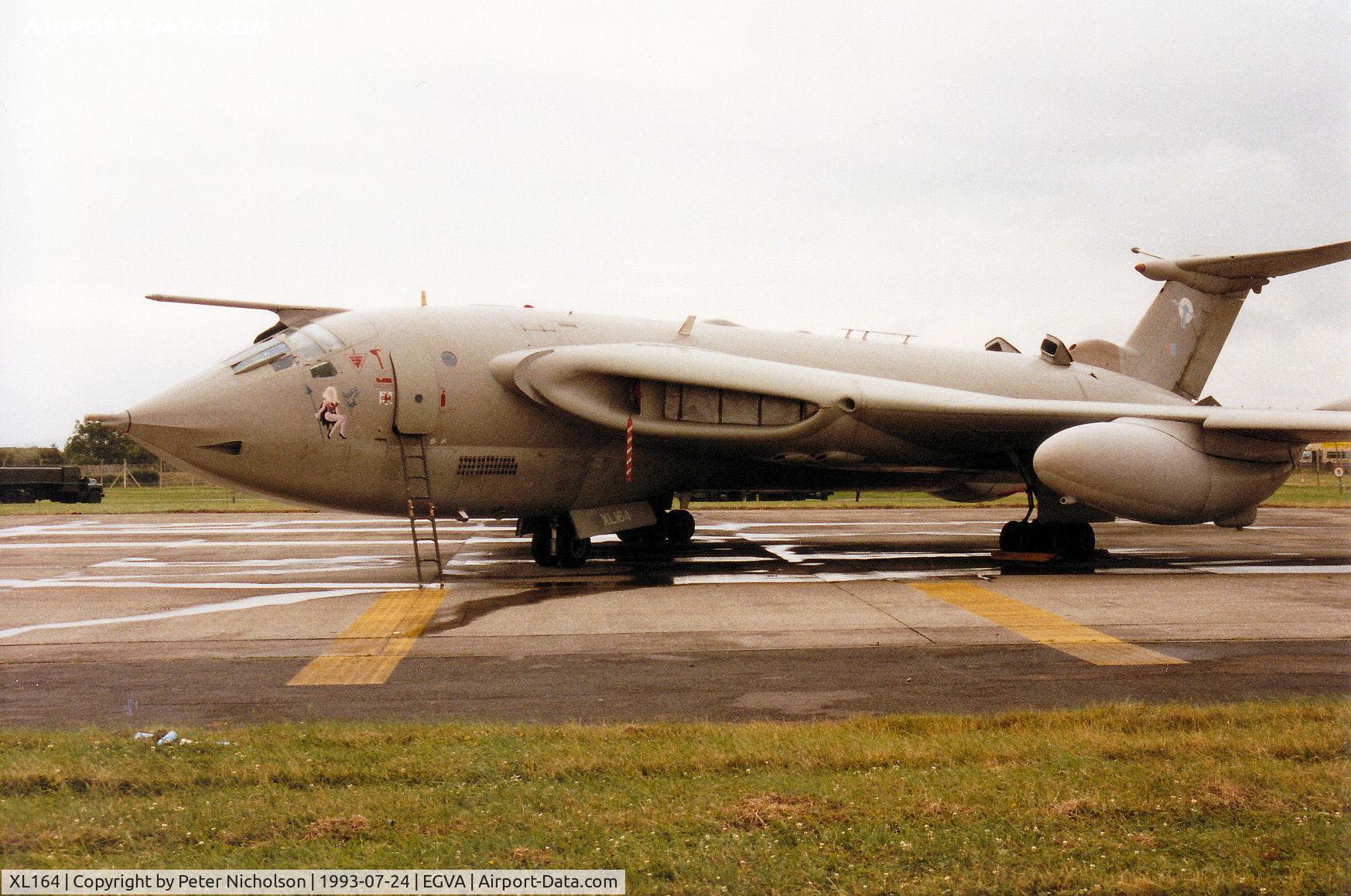 XL164, 1963 Handley Page Victor K.2 C/N HP80/67, Victor K.2 named Sausy Sal, callsign Spartan, of 55 Squadron at RAF Marham on display at the 1993 Intnl Air Tattoo at RAF Fairford - still wearing 41 mission symbols from the 1991 Gulf War.