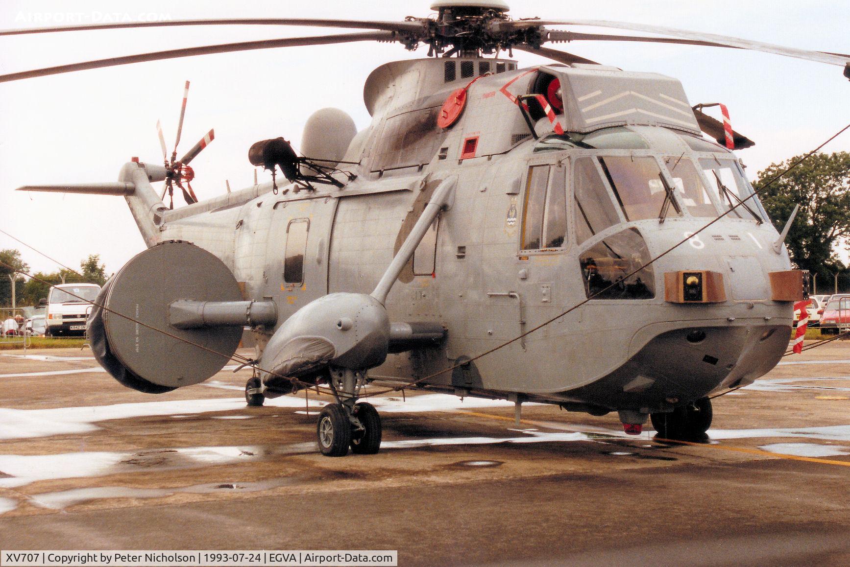 XV707, 1971 Westland Sea King AEW.2A C/N WA678, Sea King AEW.2A, callsign Navy 180, of 849 Squadron on display at the 1993 Intnl Air Tattoo at RAF Fairford.