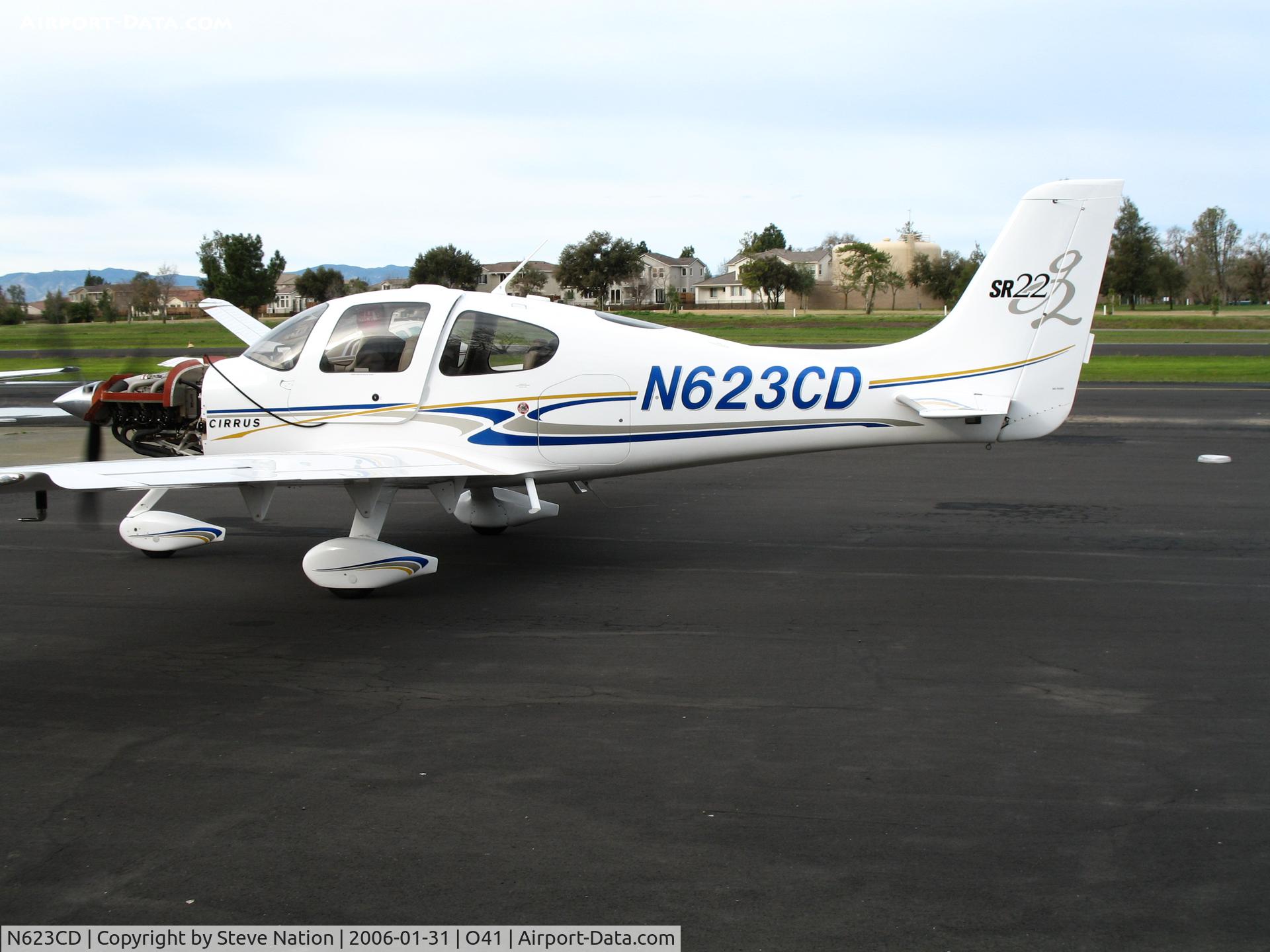 N623CD, 2005 Cirrus SR22 G2 C/N 1259, 2005 Cirrus Design SR22 doing engine check at Woodland Aviation - WATTS-Woodland Airport, CA