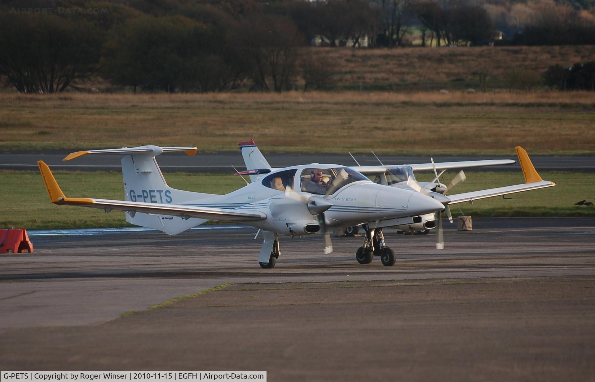 G-PETS, 2006 Diamond DA-42 Twin Star C/N 42.169, Airways Aircraft Leasing's sleek DA42 Twin Star with newly painted yellow winglets