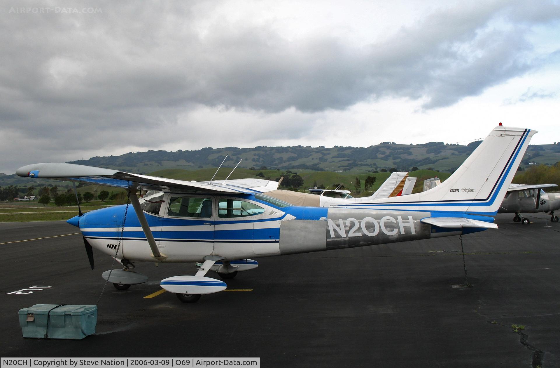 N20CH, 1974 Cessna 182P Skylane C/N 18263453, 1974 Cessna 182P with aluminum patches @ Petaluma, CA