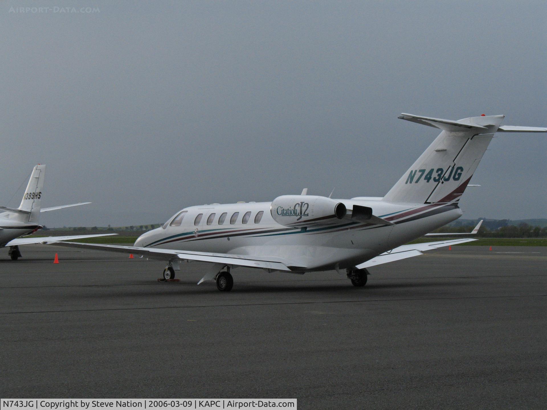 N743JG, 2002 Cessna 525A CitationJet CJ2 C/N 525A0056, 2002 Cessna 525 visiting from Illinois @ Napa County Airport, CA home base