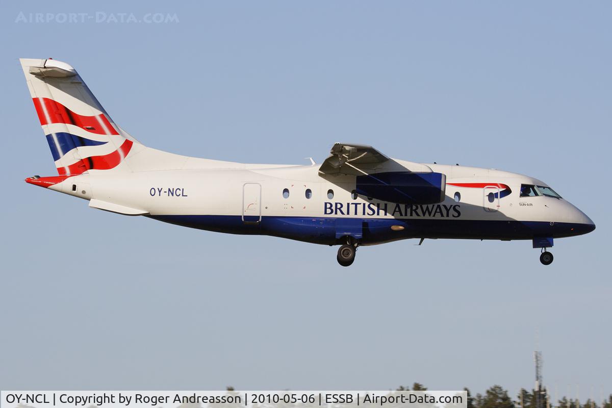 OY-NCL, 2001 Fairchild Dornier 328-310 328JET C/N 3192, Sun-Air of Scandinavia used the 328JET on the route from Billund to Bromma and later Bromma to Helsinki.