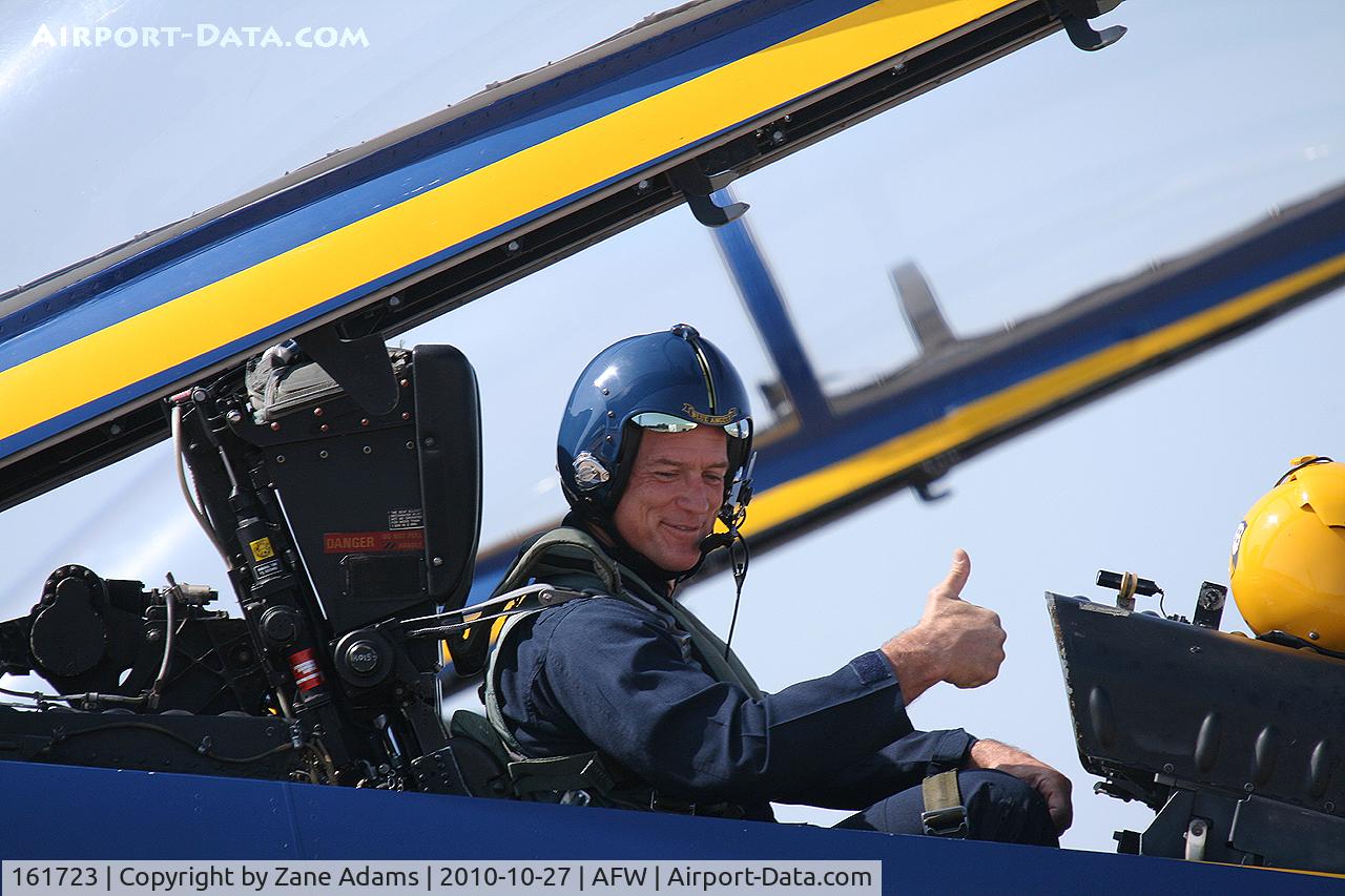 161723, McDonnell Douglas F/A-18B Hornet C/N 0073/B022, Blue Angles media flight with ex-Dallas Cowboys Player Daryl Johnston - At Alliance Airport - Fort Worth, TX