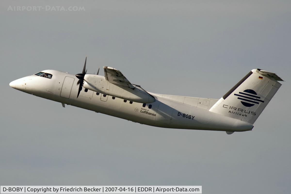 D-BOBY, 1989 De Havilland Canada DHC-8-102 Dash 8 C/N 177, departure via RW24