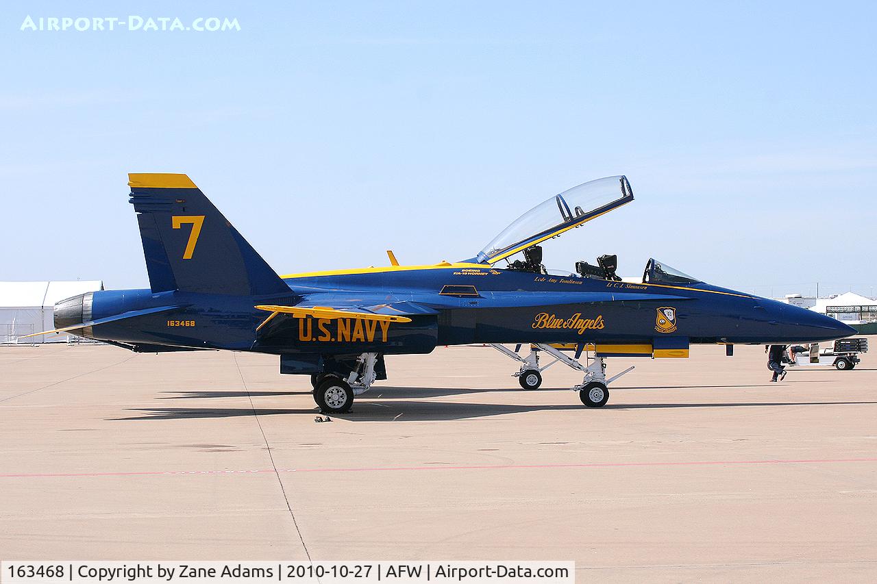 163468, McDonnell Douglas F/A-18D Hornet C/N 0691, USN Blue Angles F/A-18 Hornet at Alliance Airport - Ft. Worth, TX
