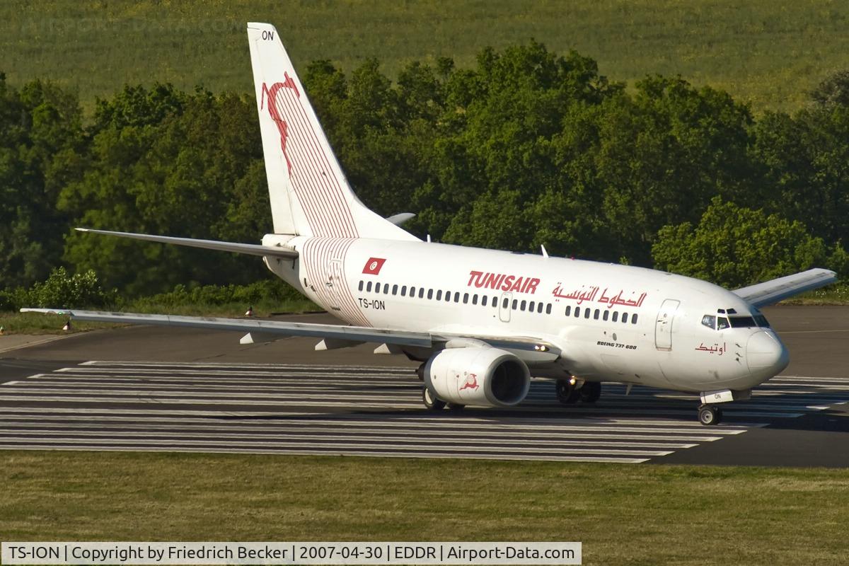 TS-ION, 2000 Boeing 737-6H3 C/N 29499, line up RW09 for departure