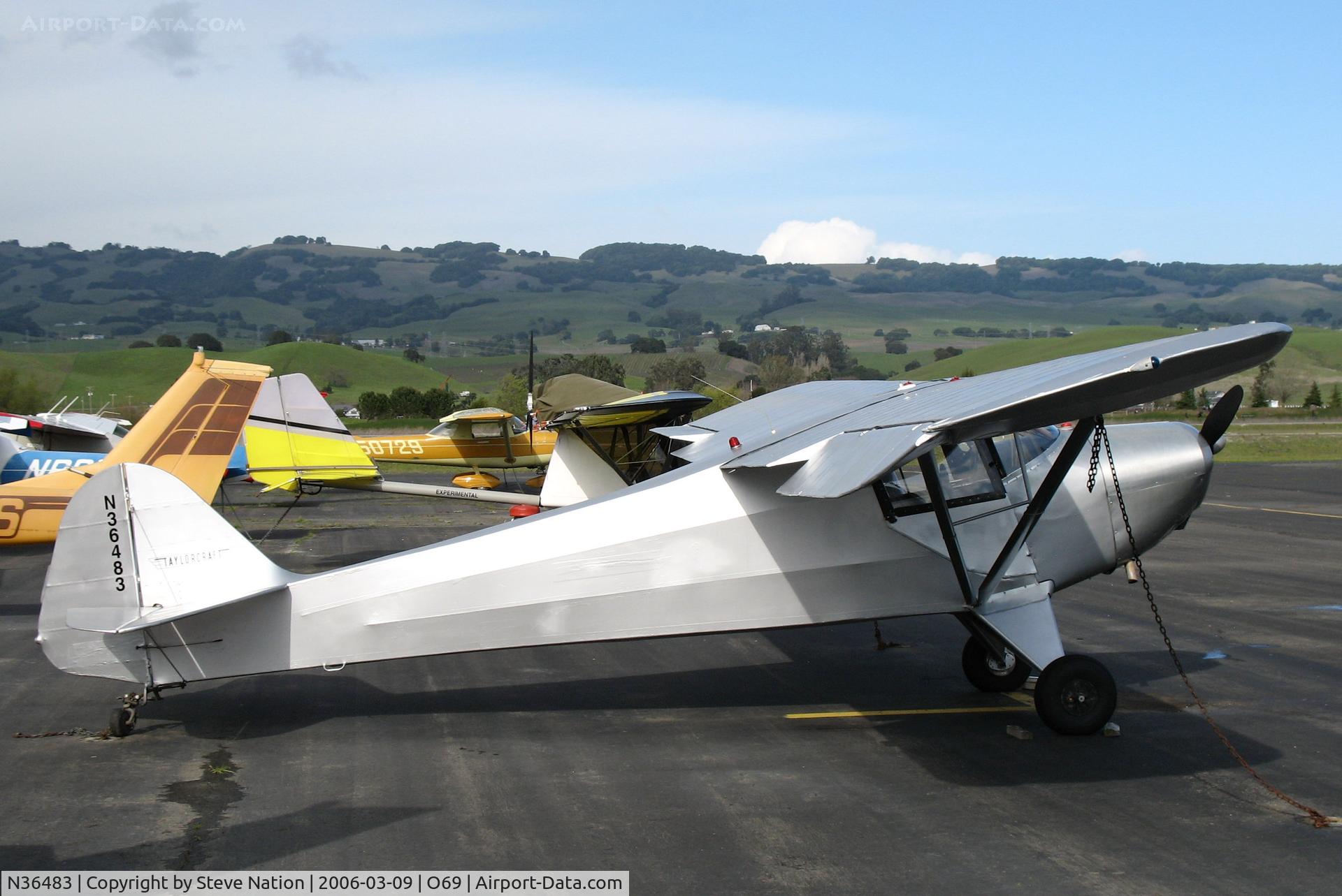N36483, 1945 Taylorcraft BC12-D C/N 6412, Locally-based 1945 T-Craft BC12D @ Petaluma, CA