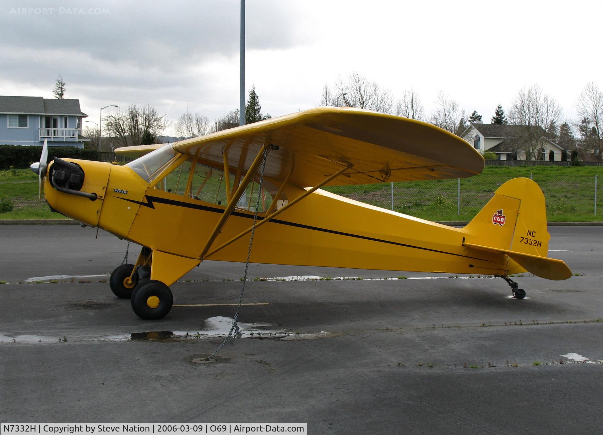 N7332H, 1946 Piper J3C-65S Cub C/N 20597, Locally-based 1946 Piper J3C-65 Cub as 