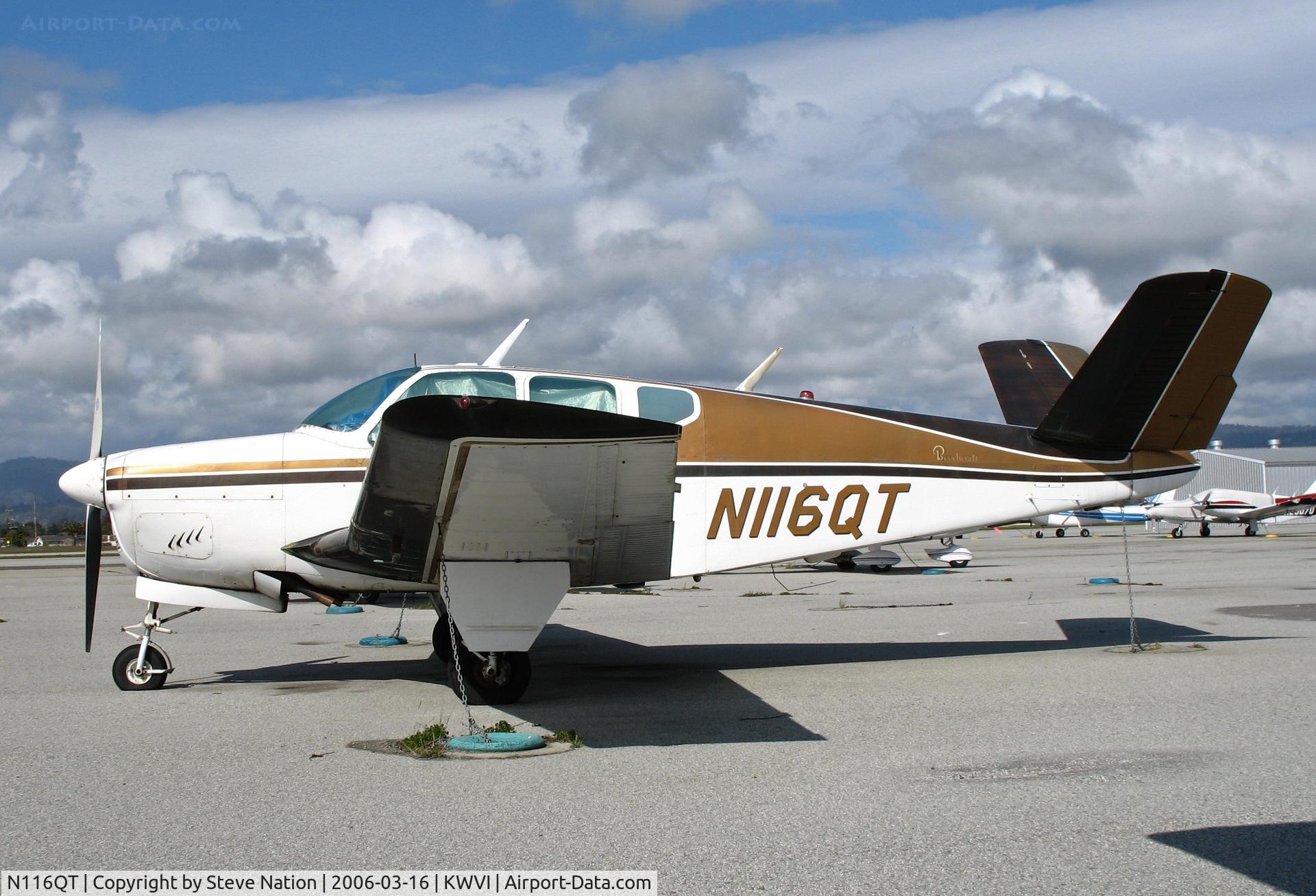 N116QT, 1956 Beech H35 Bonanza C/N D-4870, Looking Good for 50! 1956 Beech H35 Bonanza @ Watsonville, CA