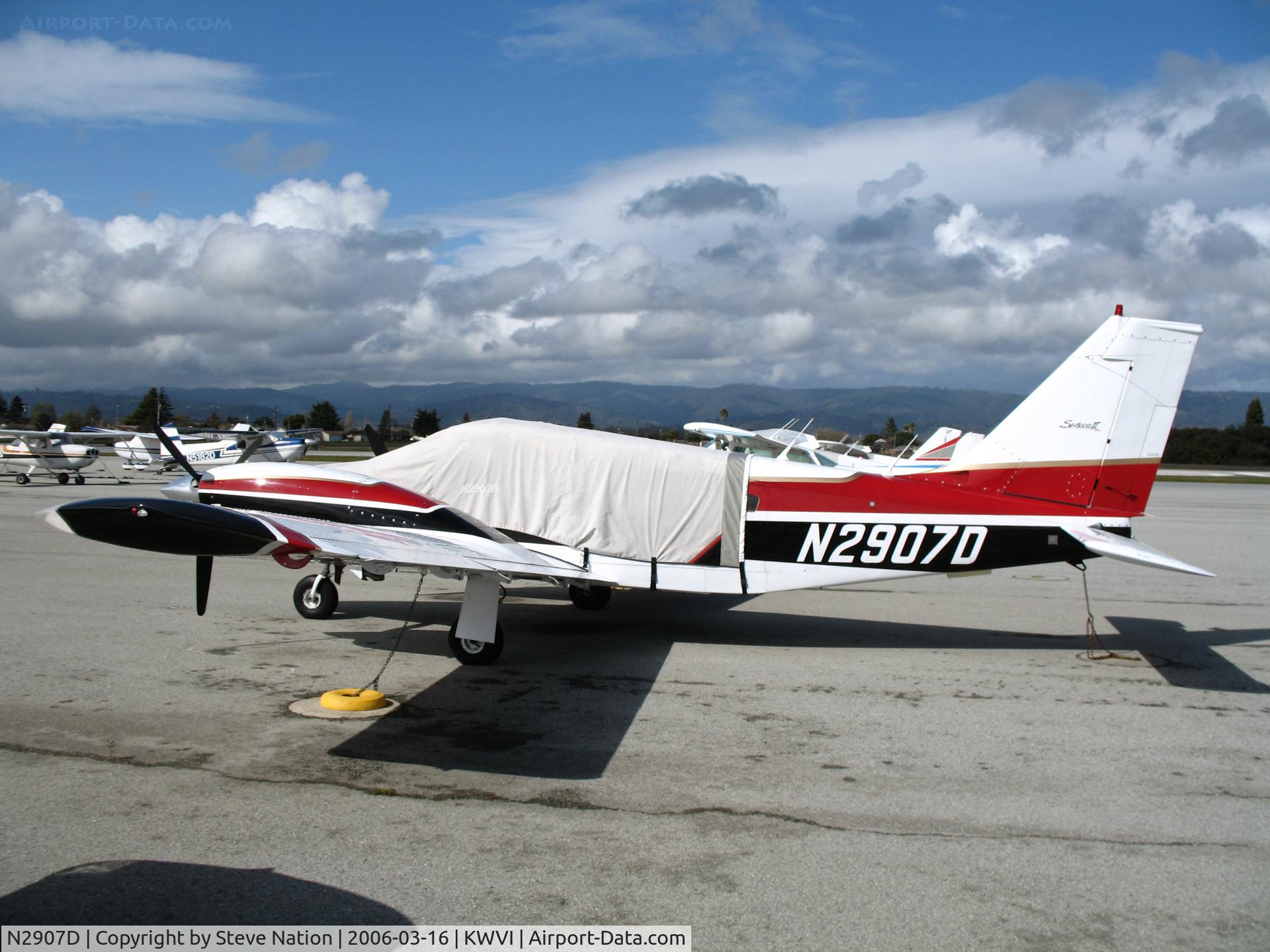 N2907D, Piper PA-34-200T C/N 34-7970348, Piper PA-34-200T with canopy cover @ Watsonville, CA