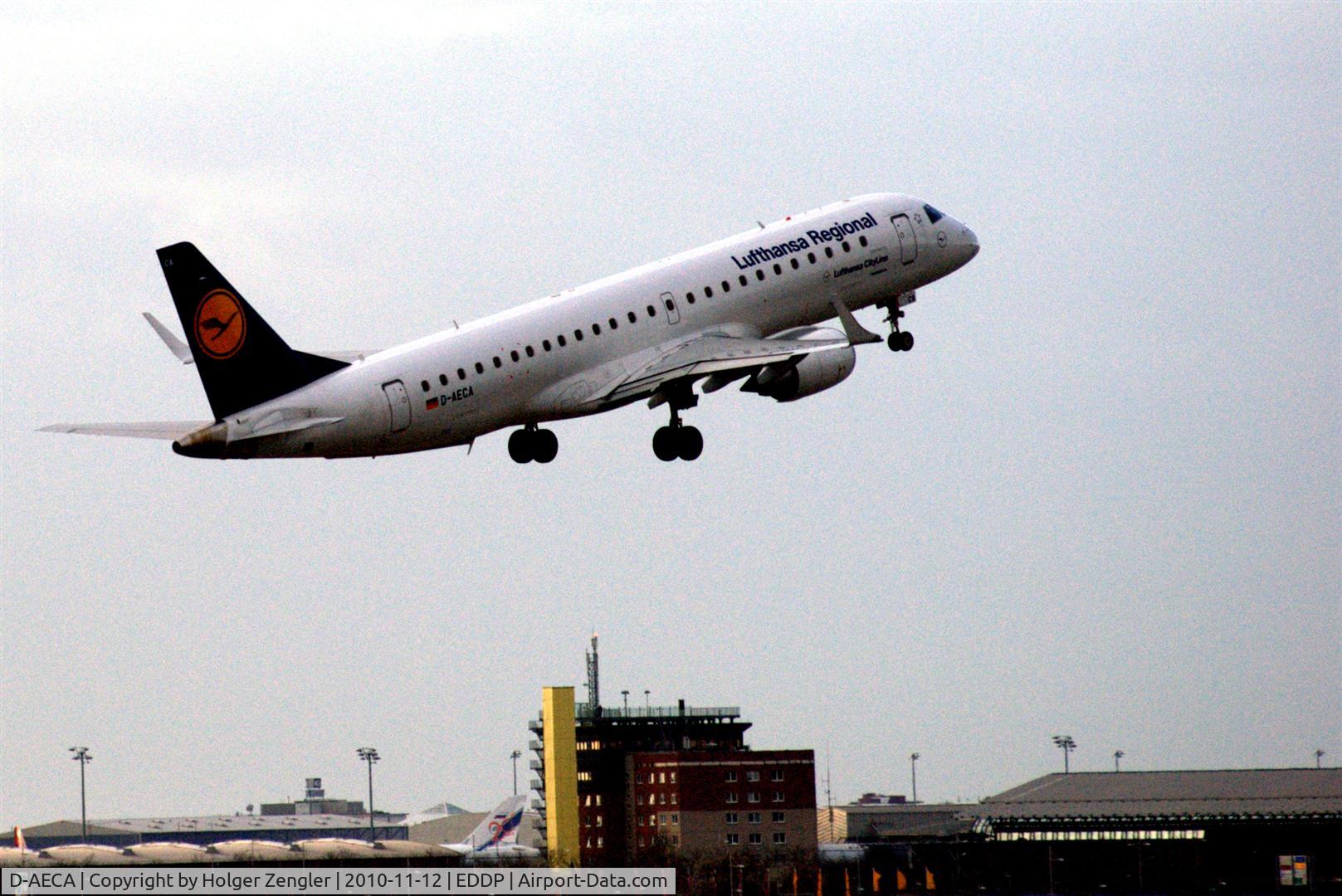 D-AECA, 2009 Embraer 190LR (ERJ-190-100LR) C/N 19000327, Up and away to FRA.