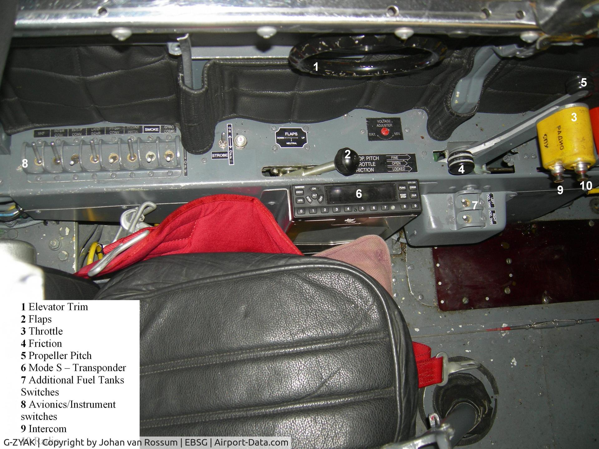 G-ZYAK, 1987 Bacau Yak-52 C/N 877415, G-ZYAK Cockpit Left-side