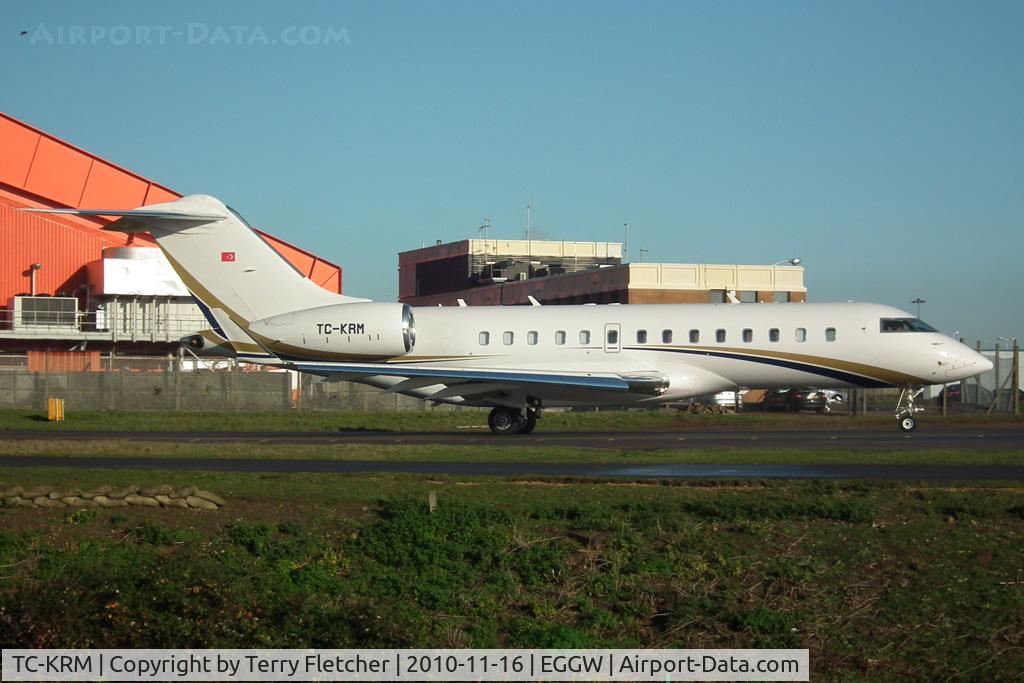 TC-KRM, 2008 Bombardier BD-700-1A11 Global 5000 C/N 9318, Turkish Registered 2008 Bombardier BD-700-1A11 Global 5000, c/n: 9318 at Luton