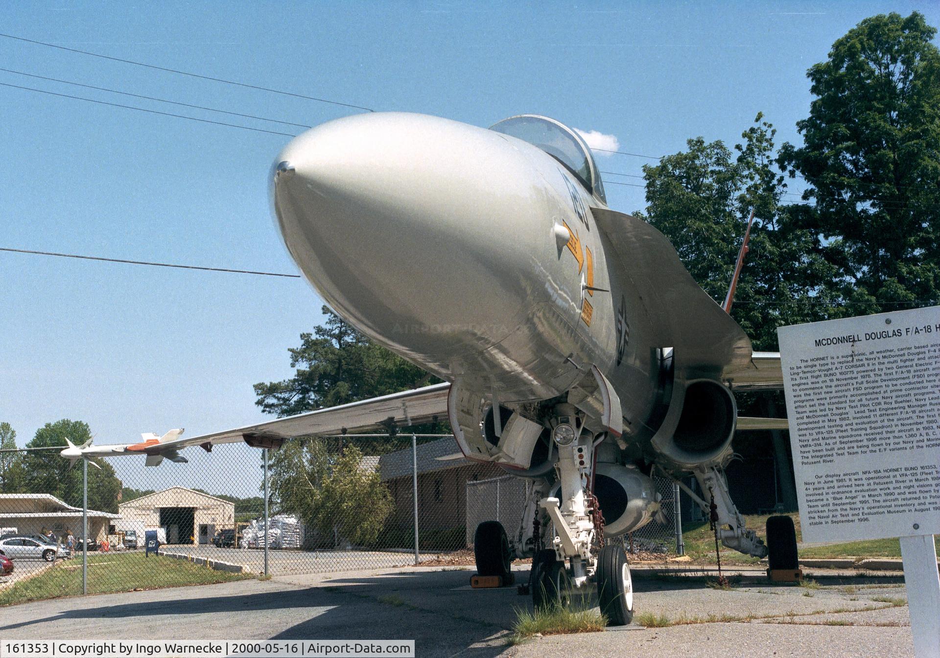 161353, McDonnell Douglas F/A-18A Hornet C/N 0021, McDonnell Douglas F/A-18A Hornet at the Patuxent River Naval Air Museum