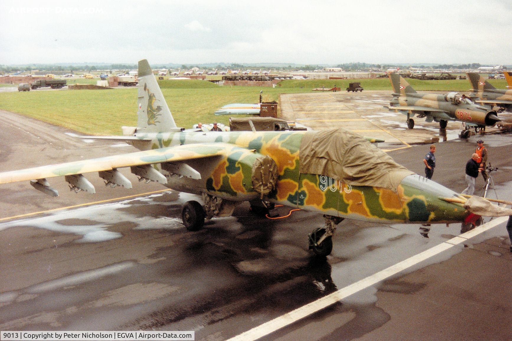 9013, Sukhoi Su-25K C/N 25508109013, Another view of the Czech Air Force Su-25K Frogfoot on the flight-line at the 1993 Intnl Air Tattoo at RAF Fairford.