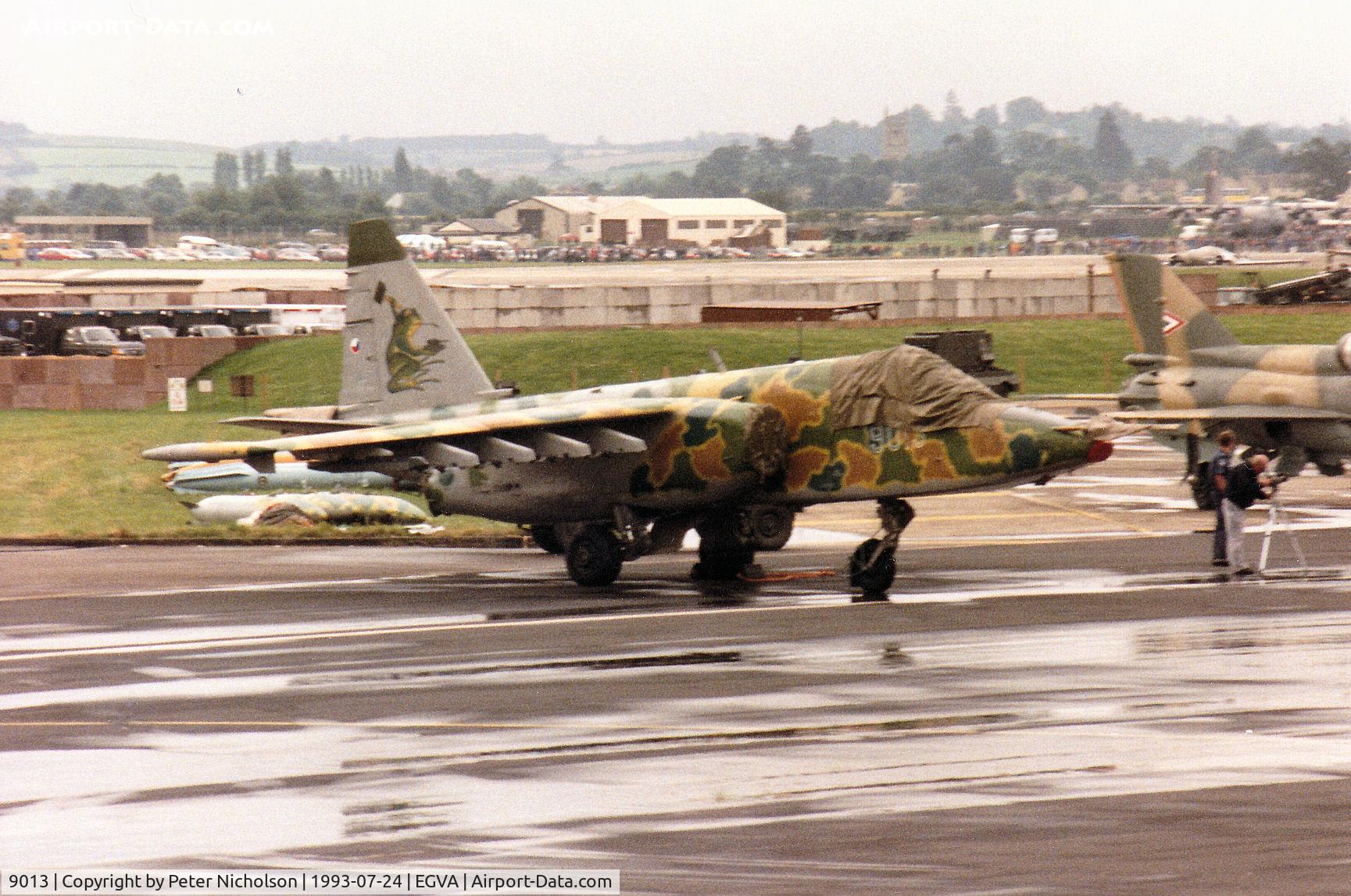 9013, Sukhoi Su-25K C/N 25508109013, Another view of the Czech Air Force Su-25K Frogfoot on the flight-line at the 1993 Inntl Air Tattoo at RAF Fairford.