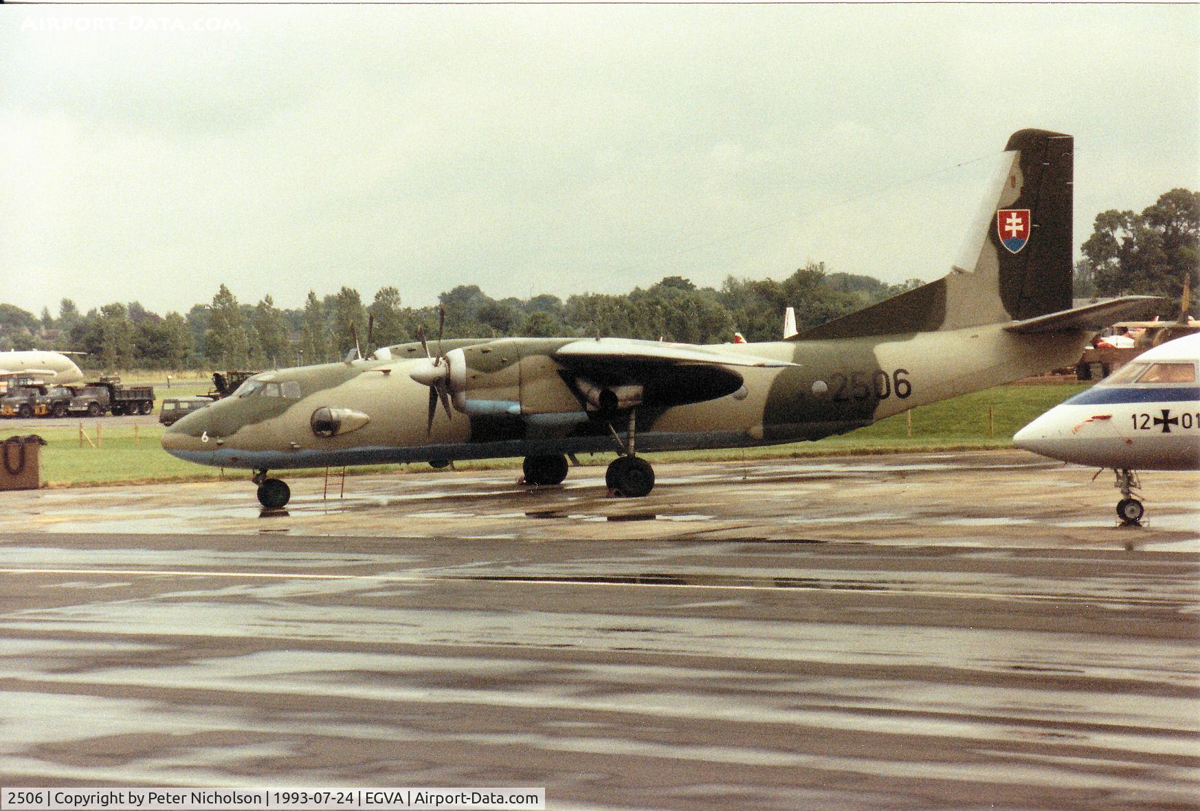 2506, Antonov An-26 C/N 12506, Another view of the Slovak Air Force An-26 Curl on the flight-line at the 1993 Intnl Air Tattoo at RAF Fairford.