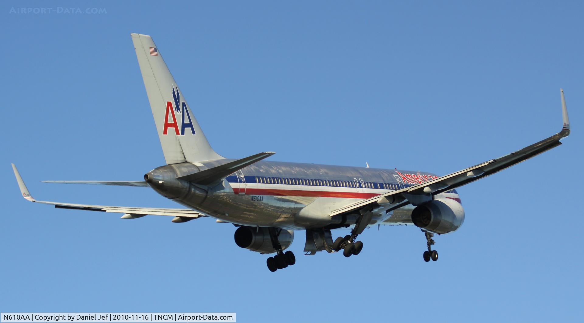 N610AA, 1989 Boeing 757-223 C/N 24486, American airlines departing TNCM