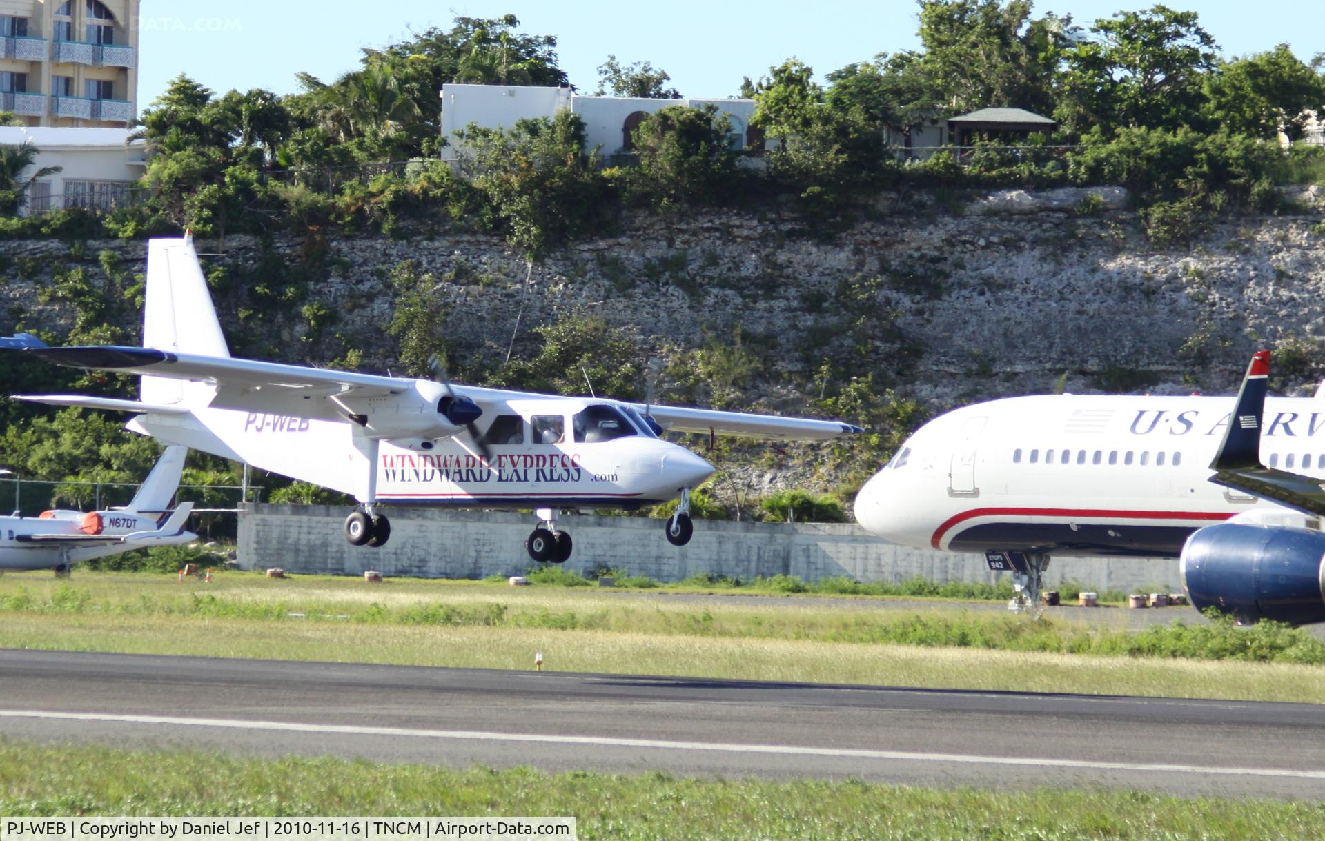 PJ-WEB, 1989 Pilatus Britten-Norman BN-2B-20 Islander C/N 2208, PJ-WEB landing at TNCM