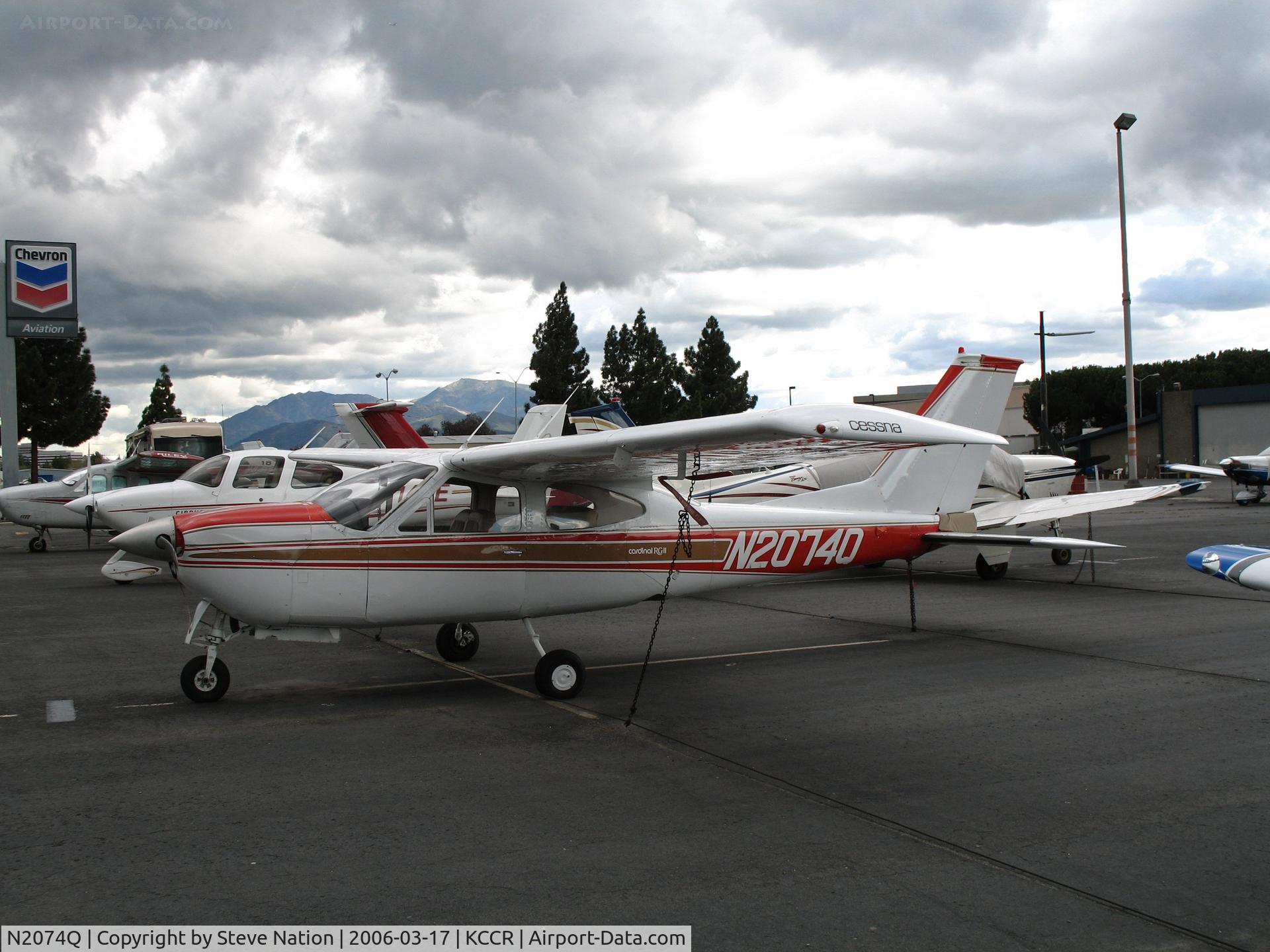 N2074Q, 1973 Cessna 177RG Cardinal C/N 177RG0474, 1973 Cessna 177RG Cardinal @ Buchanan Field, Concord, CA just before a storm (to J&J Aviation, Anderson, SC by June 2010)