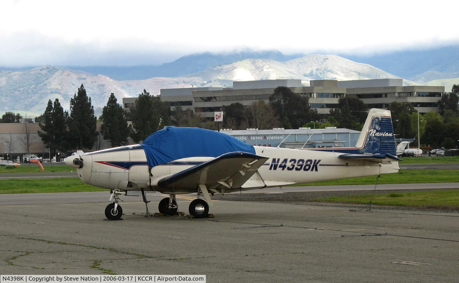 N4398K, 1948 Ryan Navion C/N NAV-4-1398, Locally-based 1948 Ryan NAVION with cockpit cover @ Buchanan Field, Concord, CA just before a storm