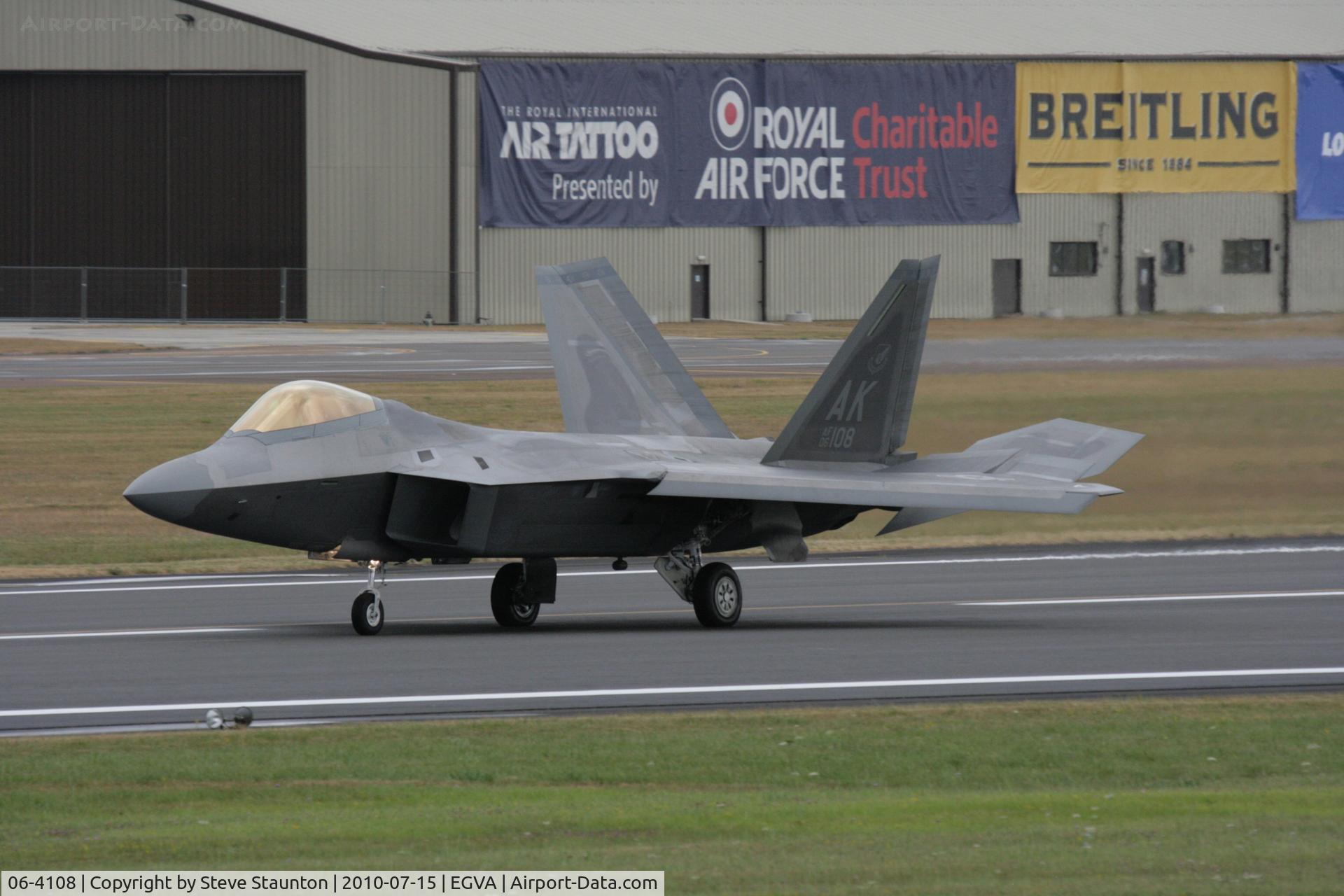 06-4108, Lockheed Martin F-22A Raptor C/N 4108, Taken at the Royal International Air Tattoo 2010