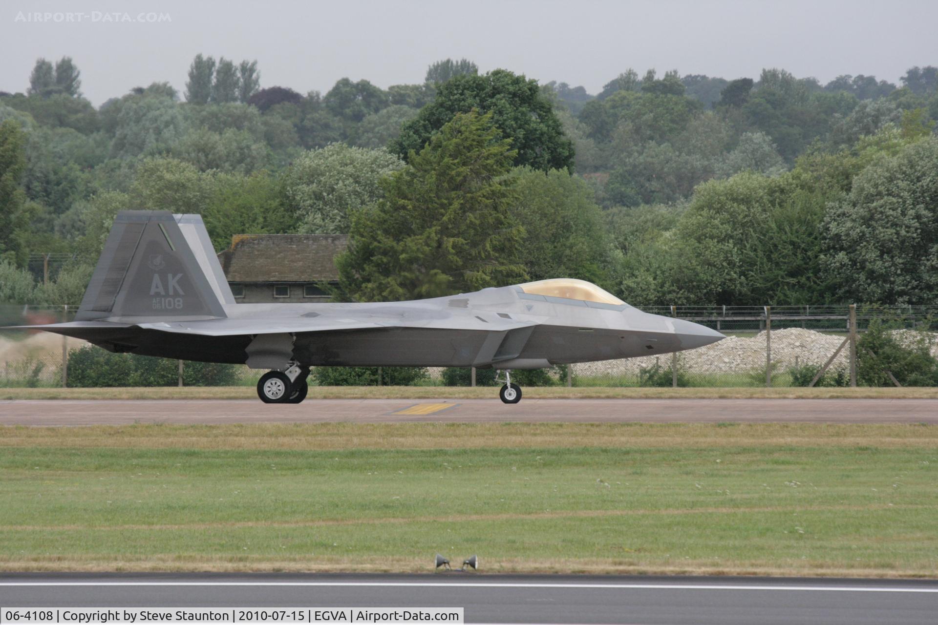 06-4108, Lockheed Martin F-22A Raptor C/N 4108, Taken at the Royal International Air Tattoo 2010