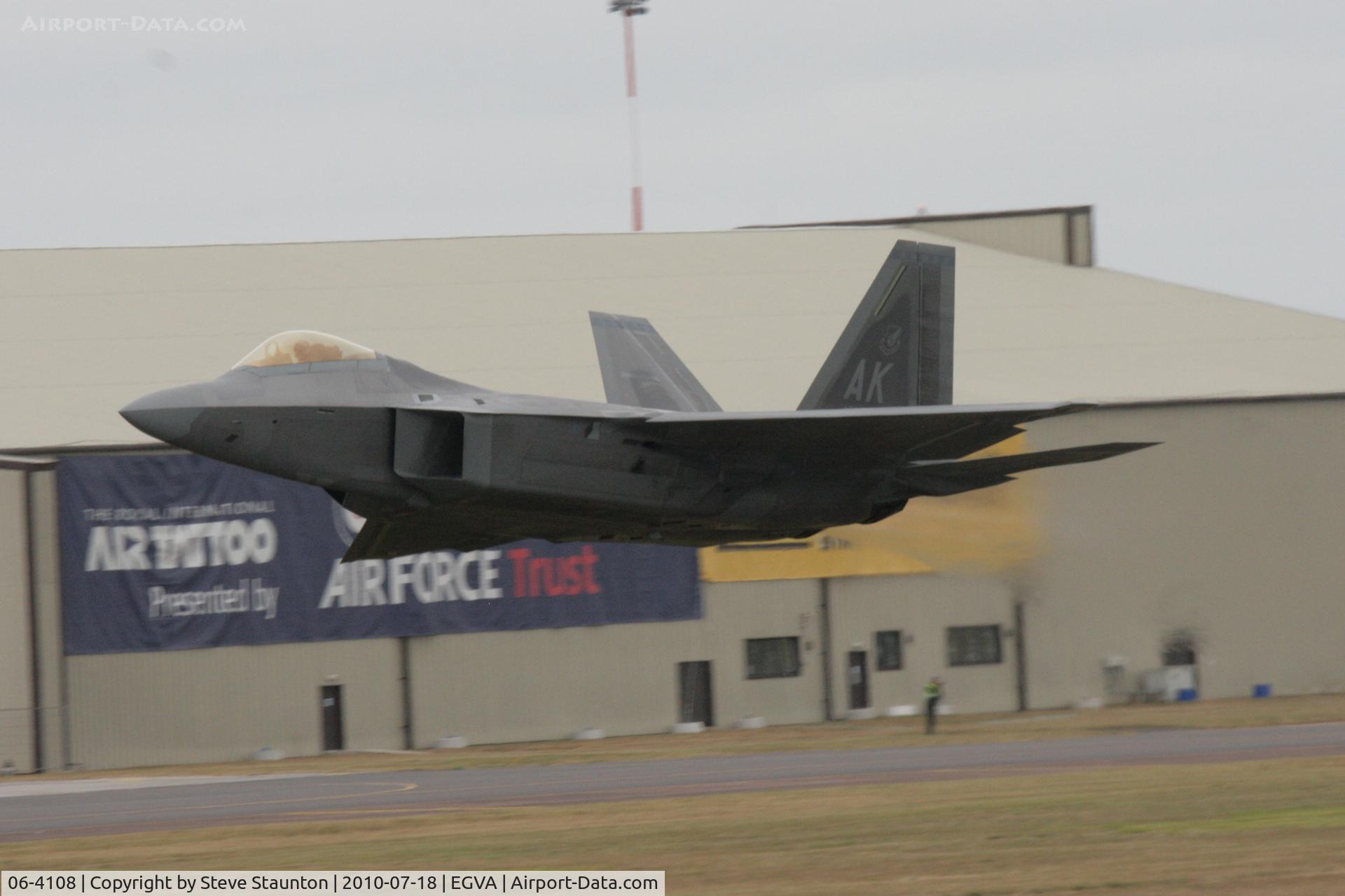 06-4108, Lockheed Martin F-22A Raptor C/N 4108, Taken at the Royal International Air Tattoo 2010