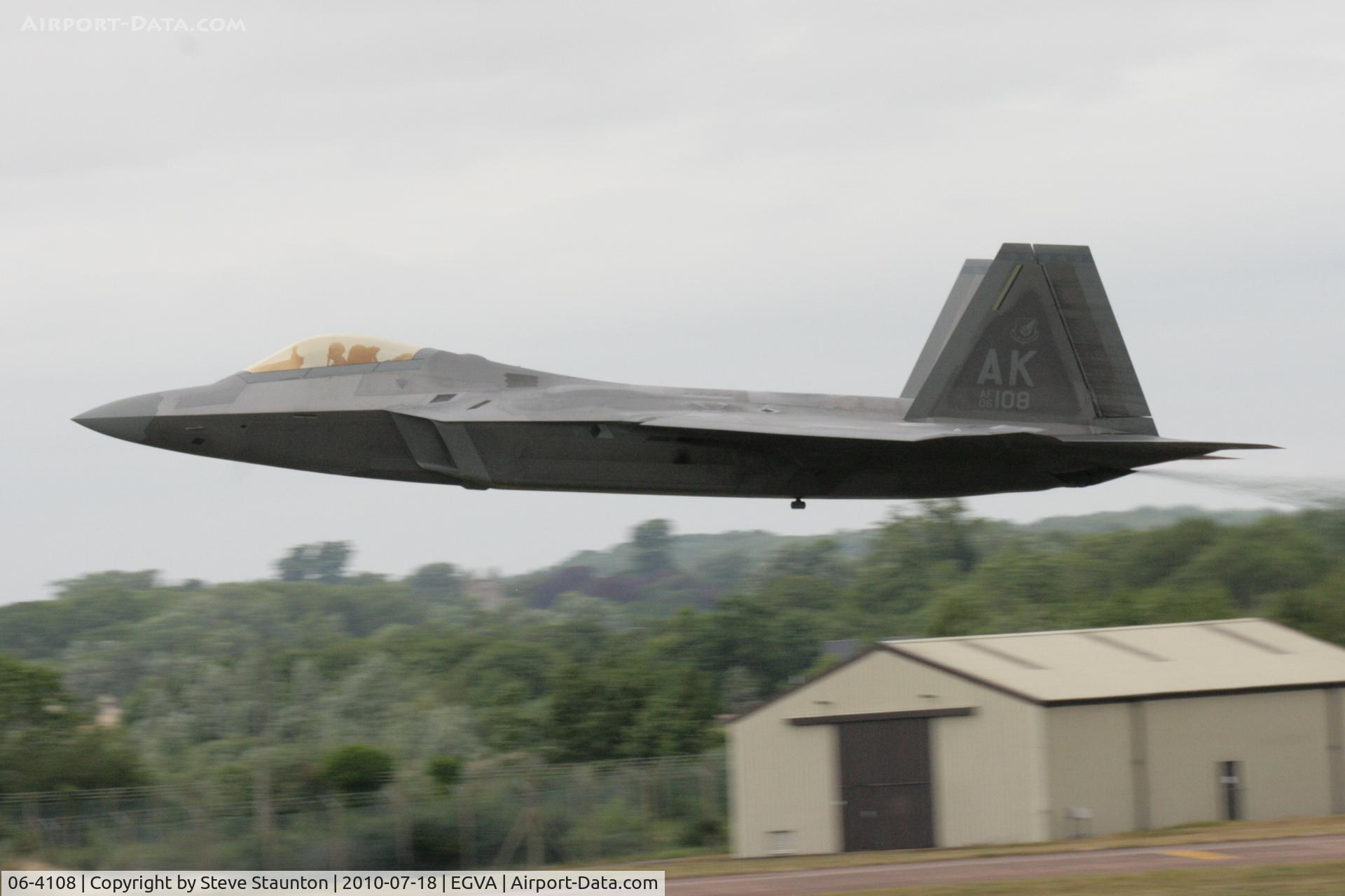 06-4108, Lockheed Martin F-22A Raptor C/N 4108, Taken at the Royal International Air Tattoo 2010