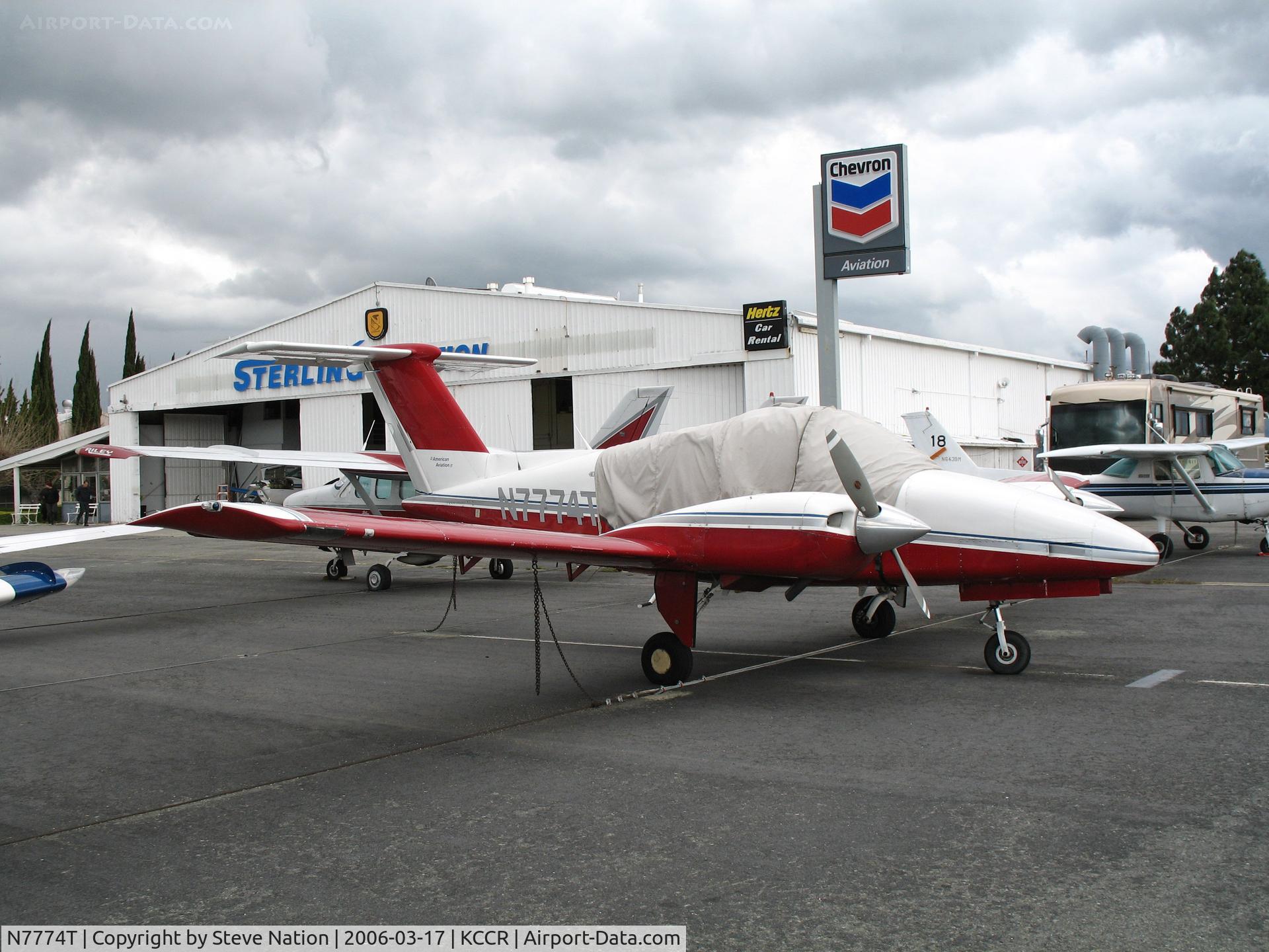 N7774T, 1979 Beech 76 Duchess C/N ME-191, 1979 Beech 76 buttoned-up @ Buchanan Field, Concord, CA just before a storm