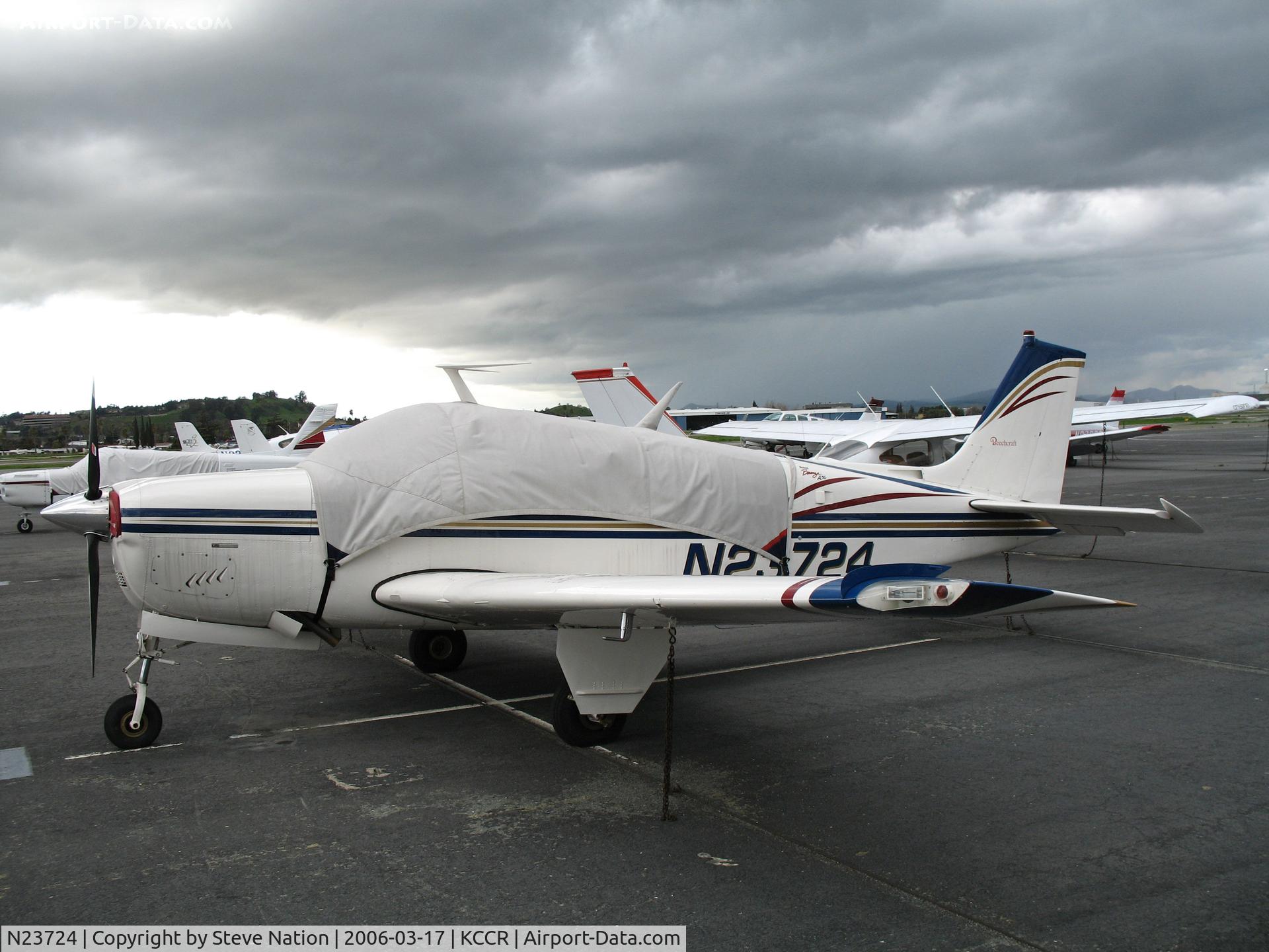 N23724, 1978 Beech A36 Bonanza 36 C/N E-1211, Locally-based 1978 Beech A36 buttoned-up @ Buchanan Field, Concord, CA just before a storm
