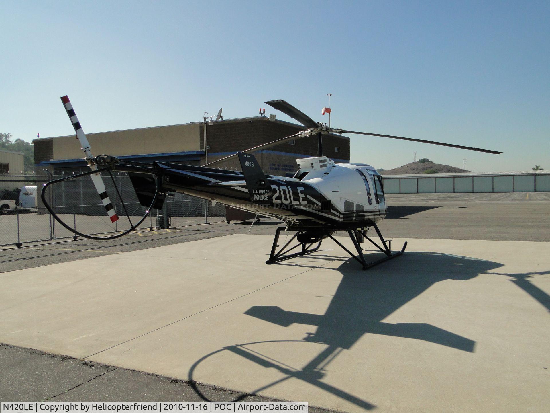 N420LE, 2006 Enstrom 480B C/N 5101, Parked at Pomona PD helipad