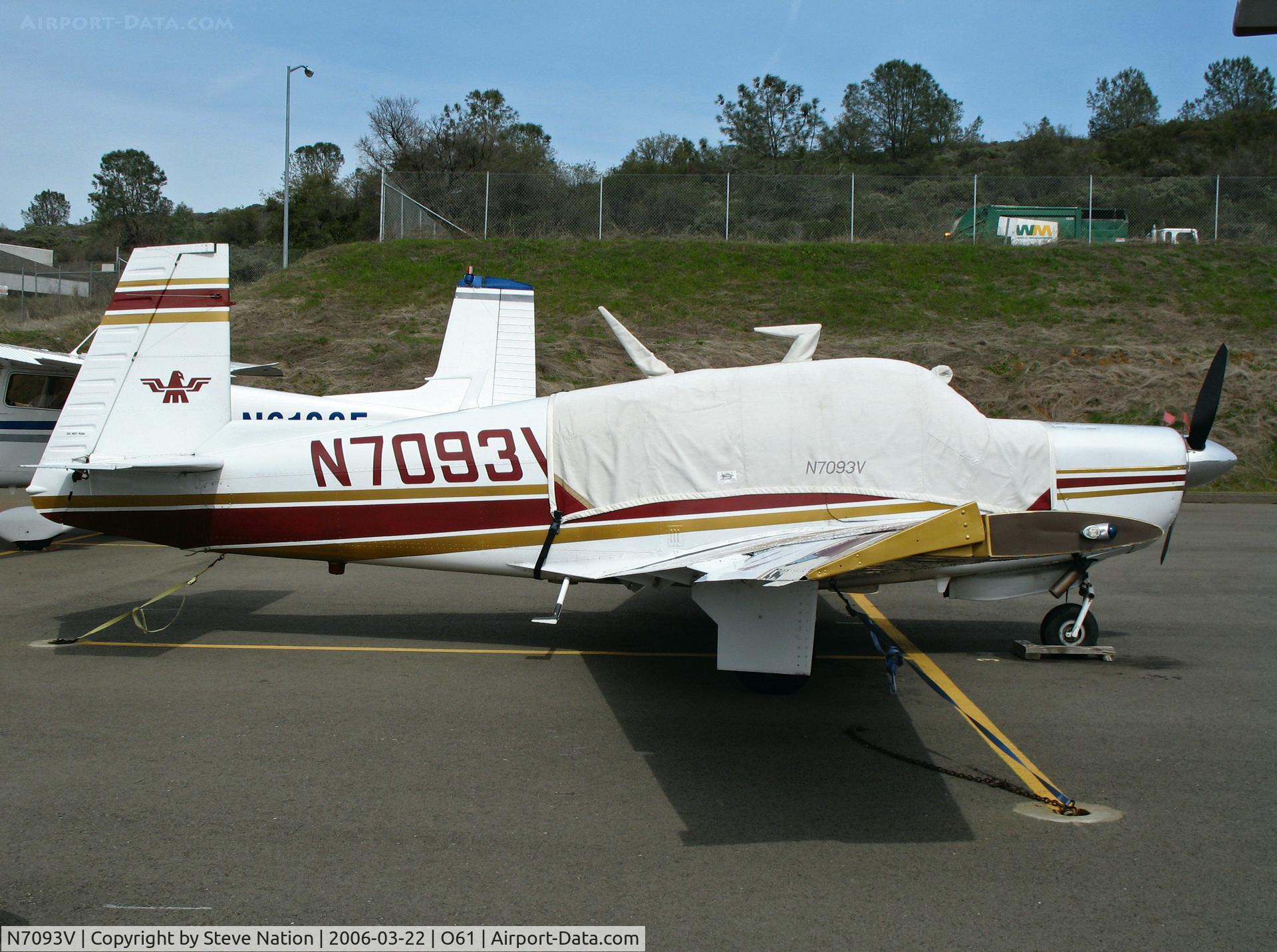 N7093V, 1976 Mooney M20F Executive C/N 22-1421, Locally-based 1976 Mooney M20F with cockpit cover @ Cameron Airpark, CA