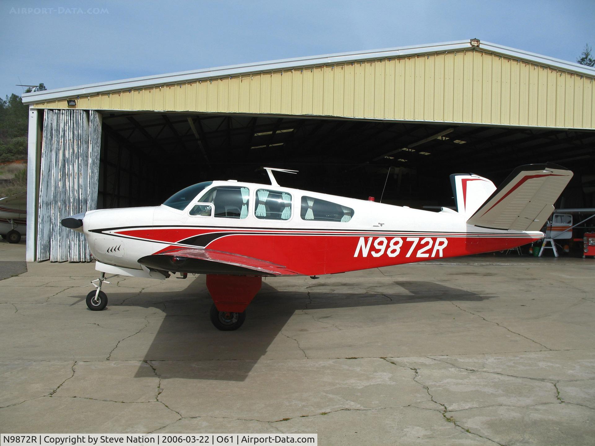 N9872R, 1960 Beech M35 Bonanza C/N D-6425, Locally-based 1960 Beech M35 @ Cameron Airpark, CA
