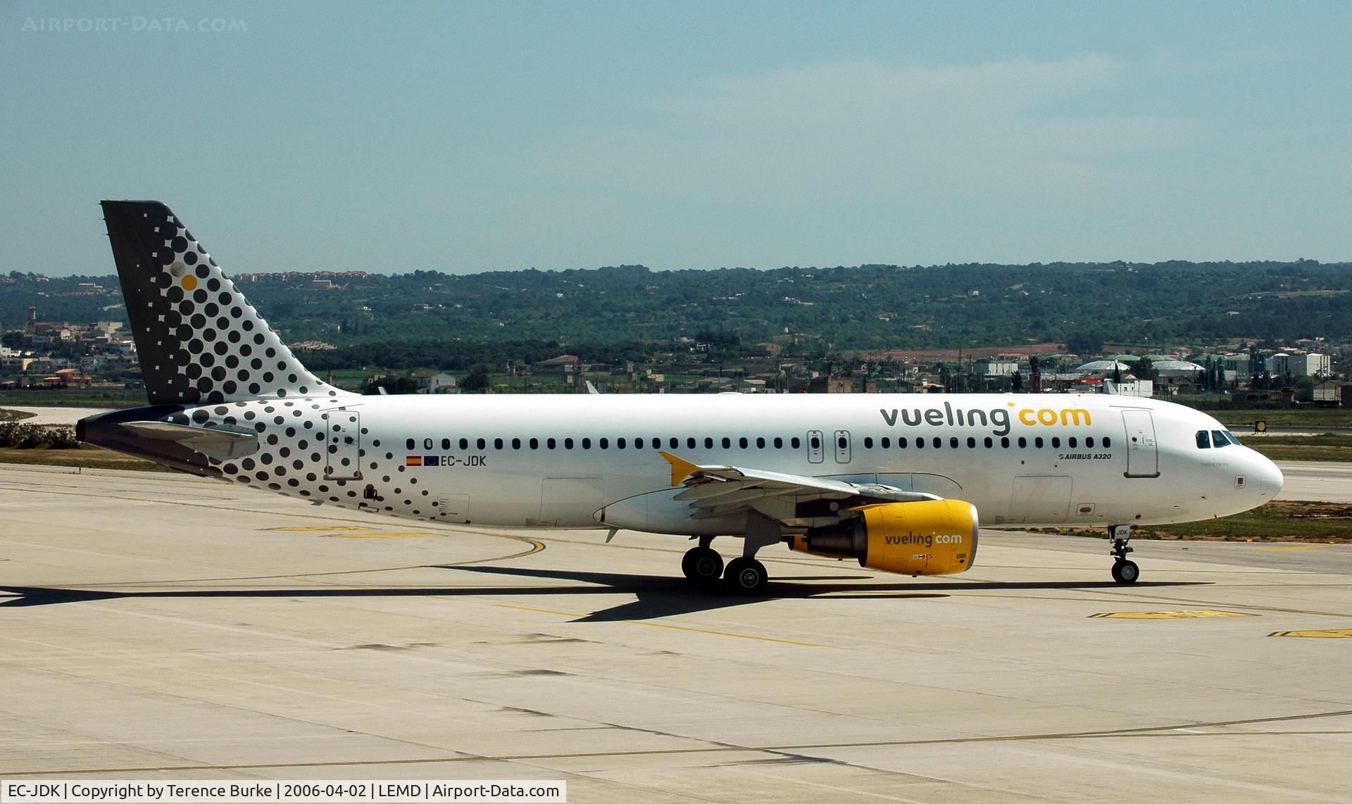 EC-JDK, 2002 Airbus A320-214 C/N 1769, Madrid Airport, (From inside terminal)