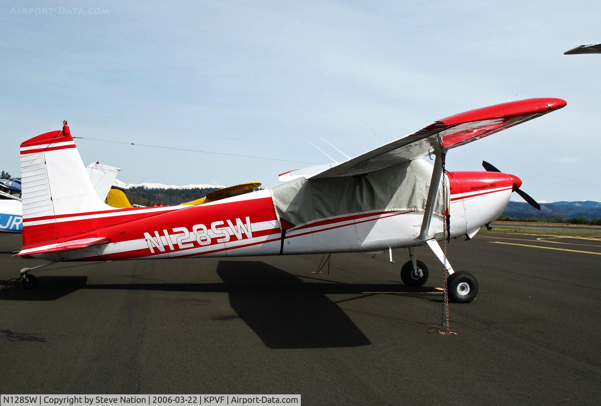 N128SW, 1966 Cessna 180H Skywagon C/N 18051699, 1966 Cessna 180H with cockpit cover @ Placerville, CA