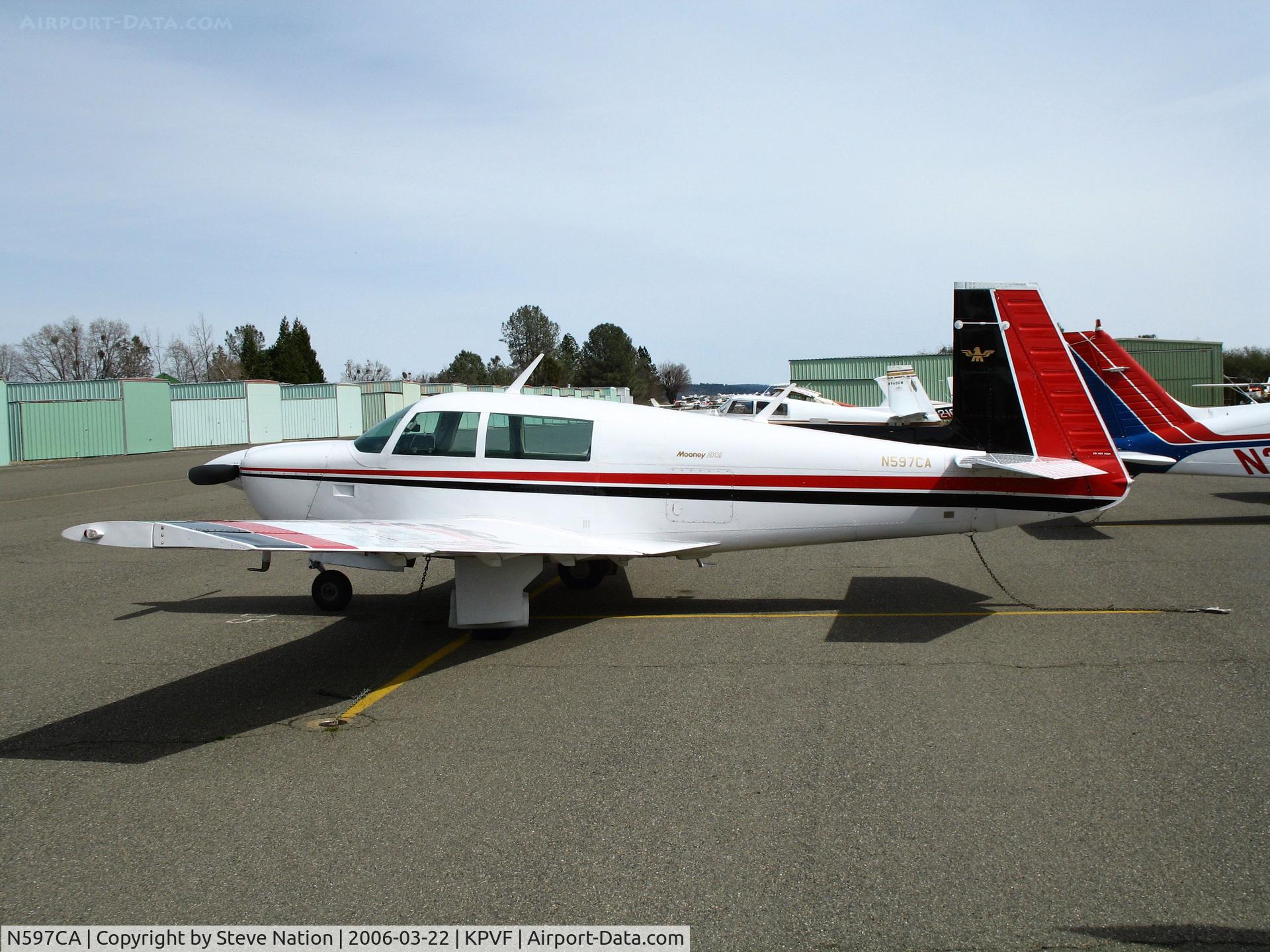 N597CA, 1979 Mooney M20J 201 C/N 24-0784, Locally-based 1979 Mooney M20J @ Placerville, CA (to new owner in Woodlands, TX by Nov 2007)